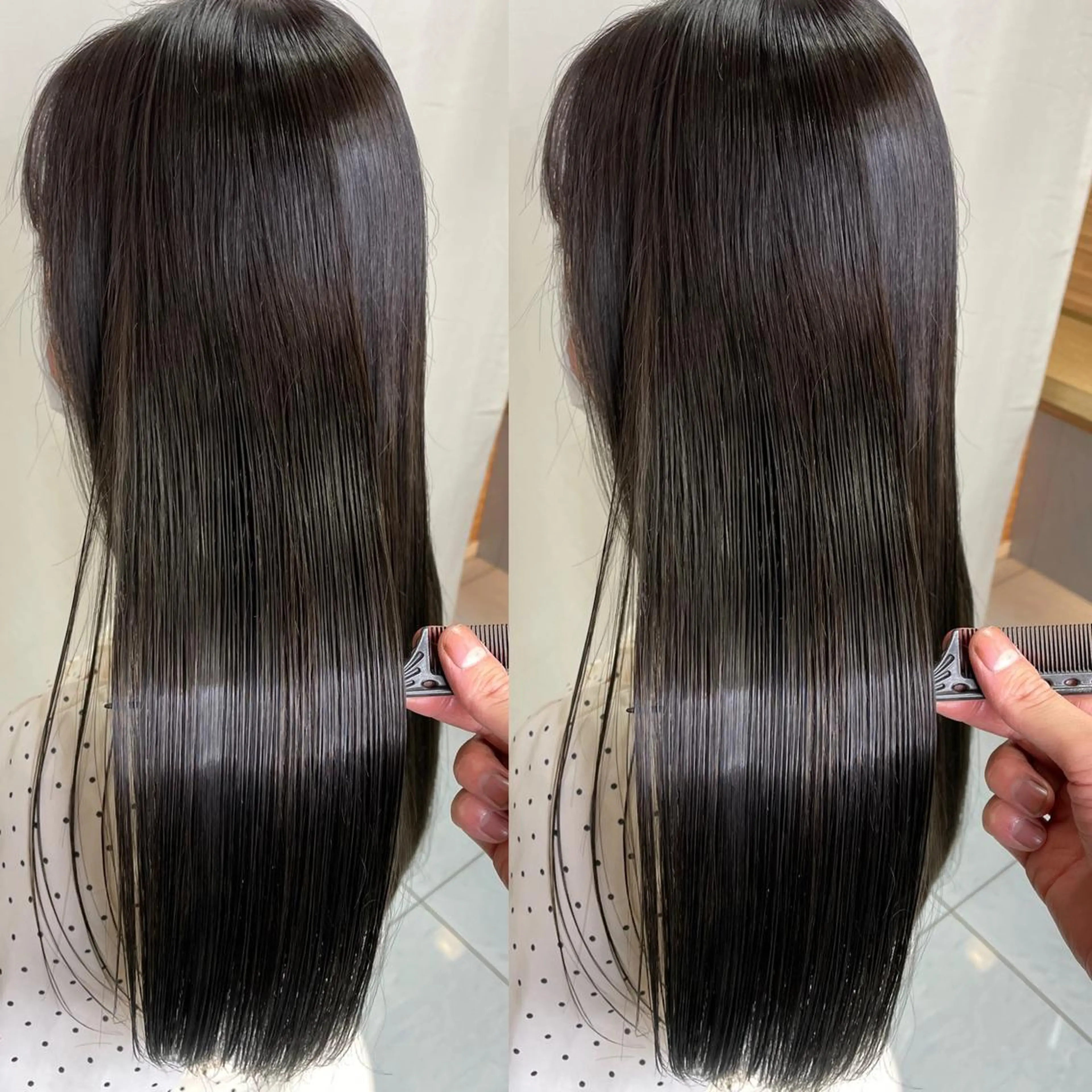 セミロング カラー パーマ 縮毛/レイヤー 韓国/橋口のヘアスタイル