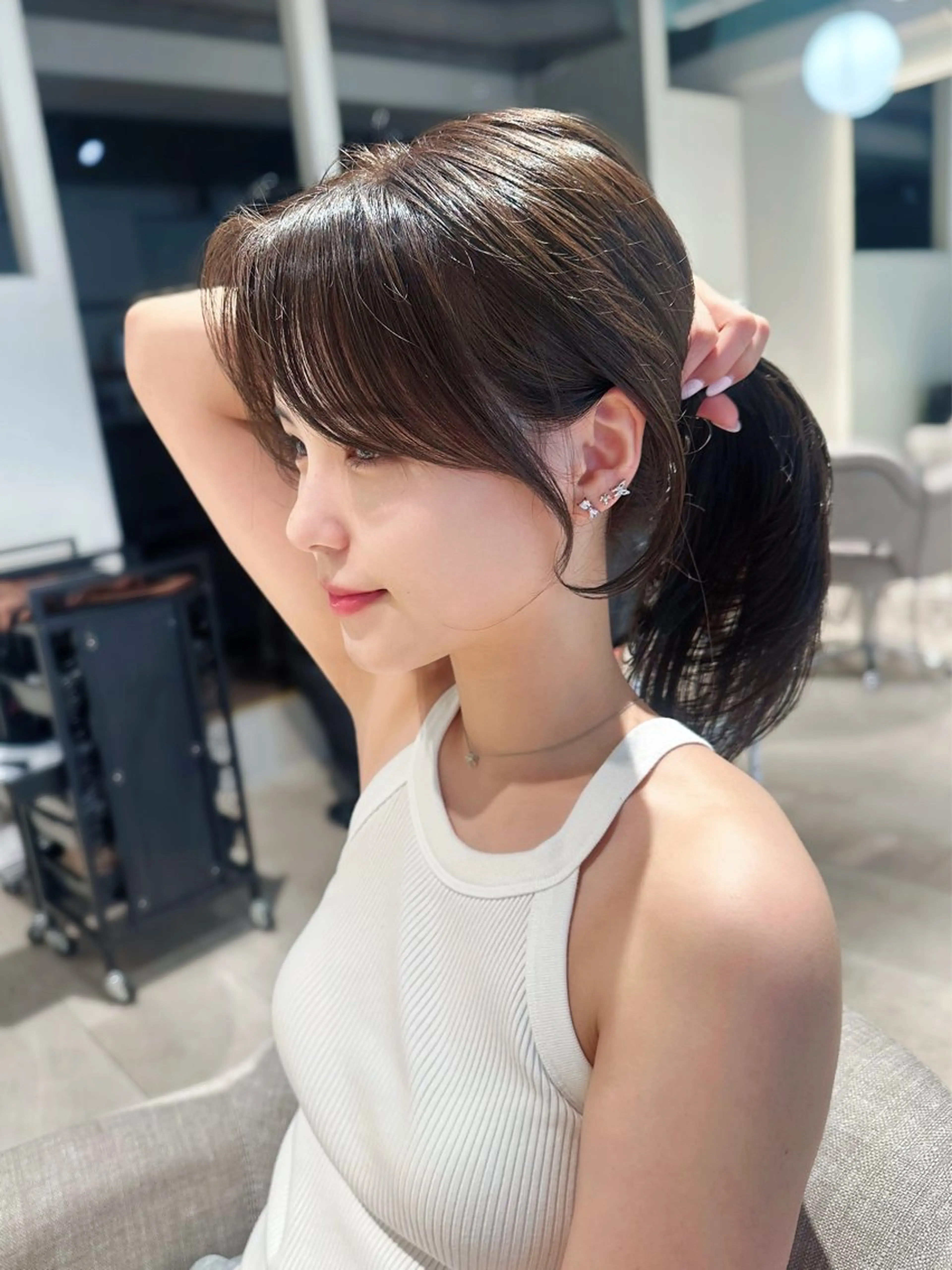 セミロング レイヤー/顔周り 田山 穂波のヘアスタイル