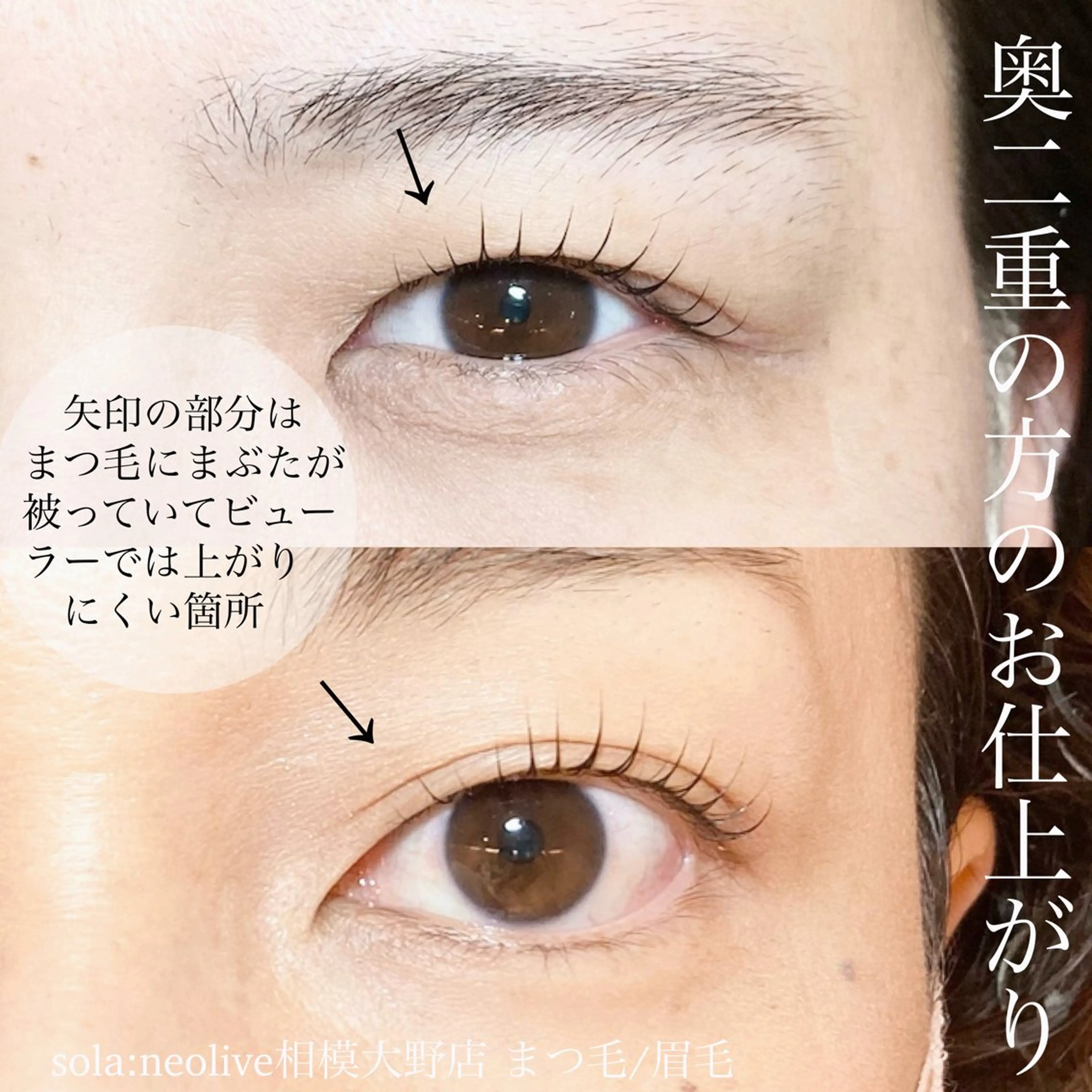 マツエク・マツパ パリジェンヌラッシュリフト 一重×まつ毛パーマ sola: neolive出沼のマツエク・マツパデザイン