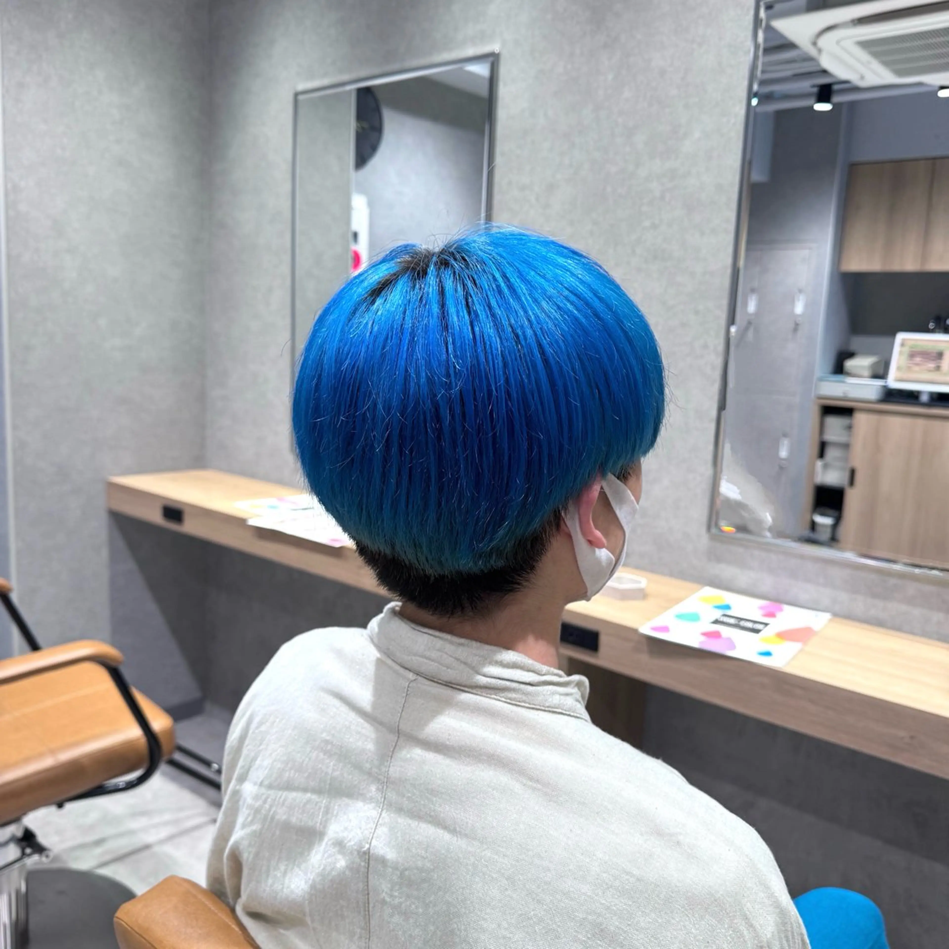 ショート カラー メンズ ブルーカラー ヘアカラー トリートメント PELE SAKAE /Sayakaのヘアスタイル