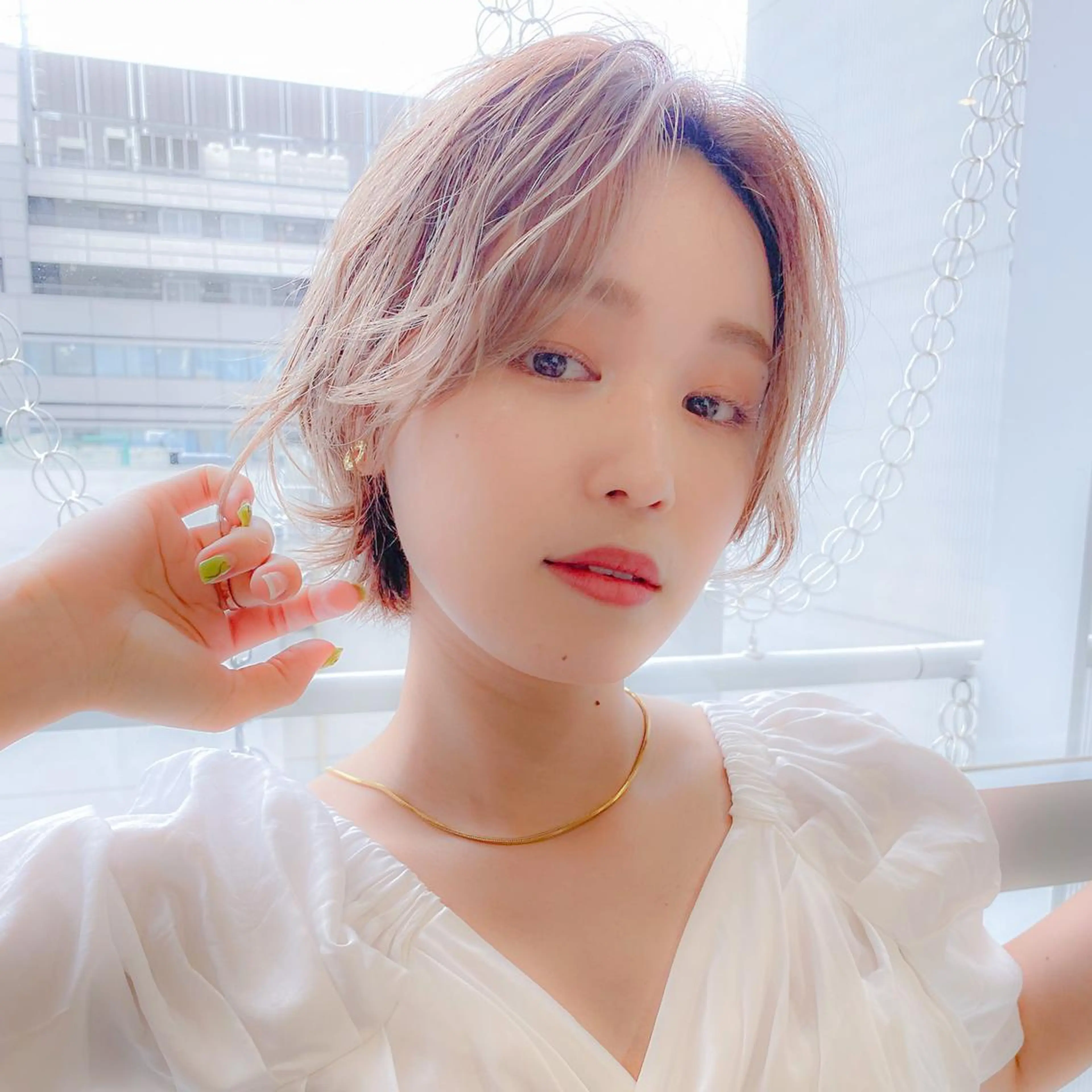 ショート カラー たぴ。ぱつっとボブ /暖色艶カラー🍒のヘアスタイル