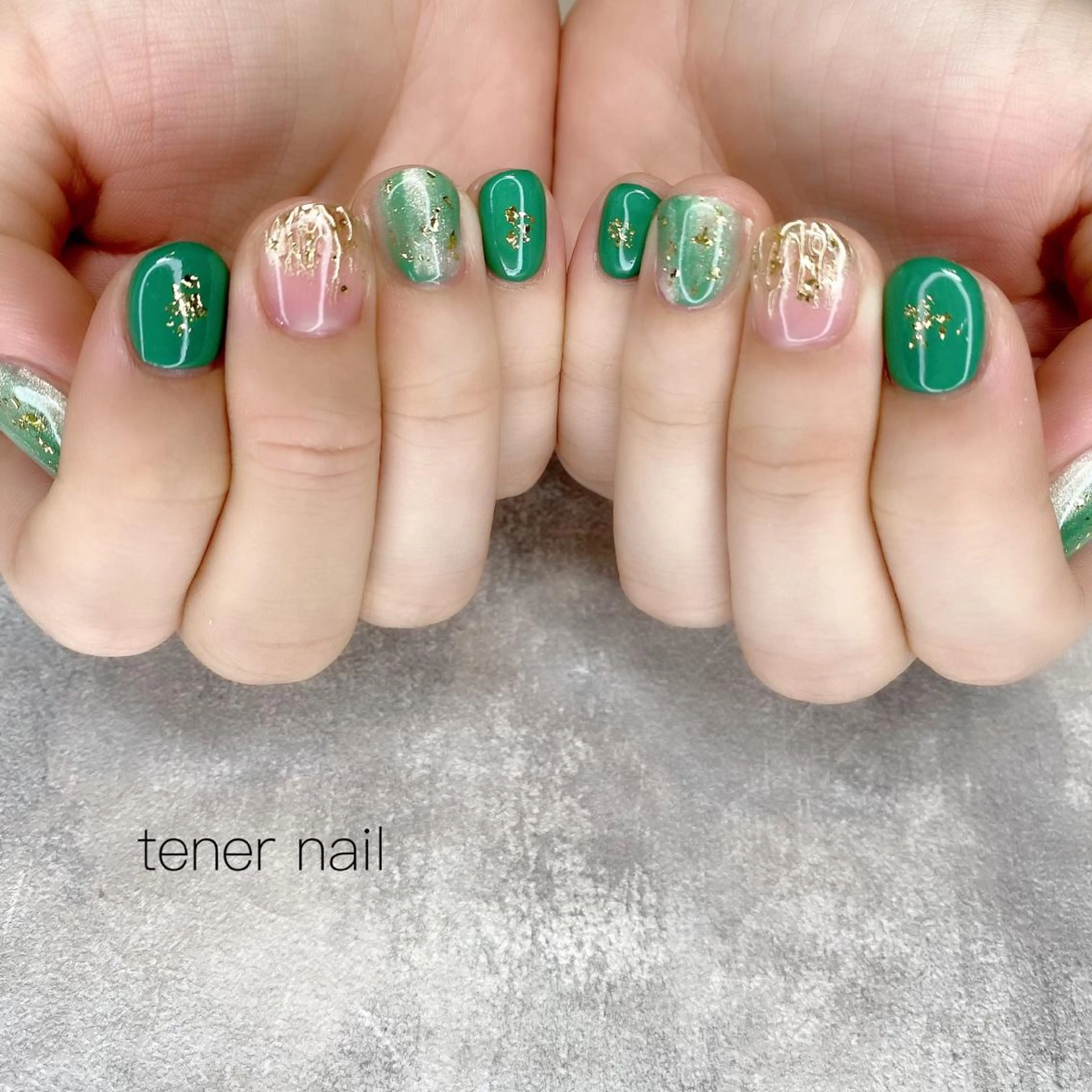ネイル グリーン tener  nail  テネルネイル所属・テネルネイル tener nailのネイルデザイン