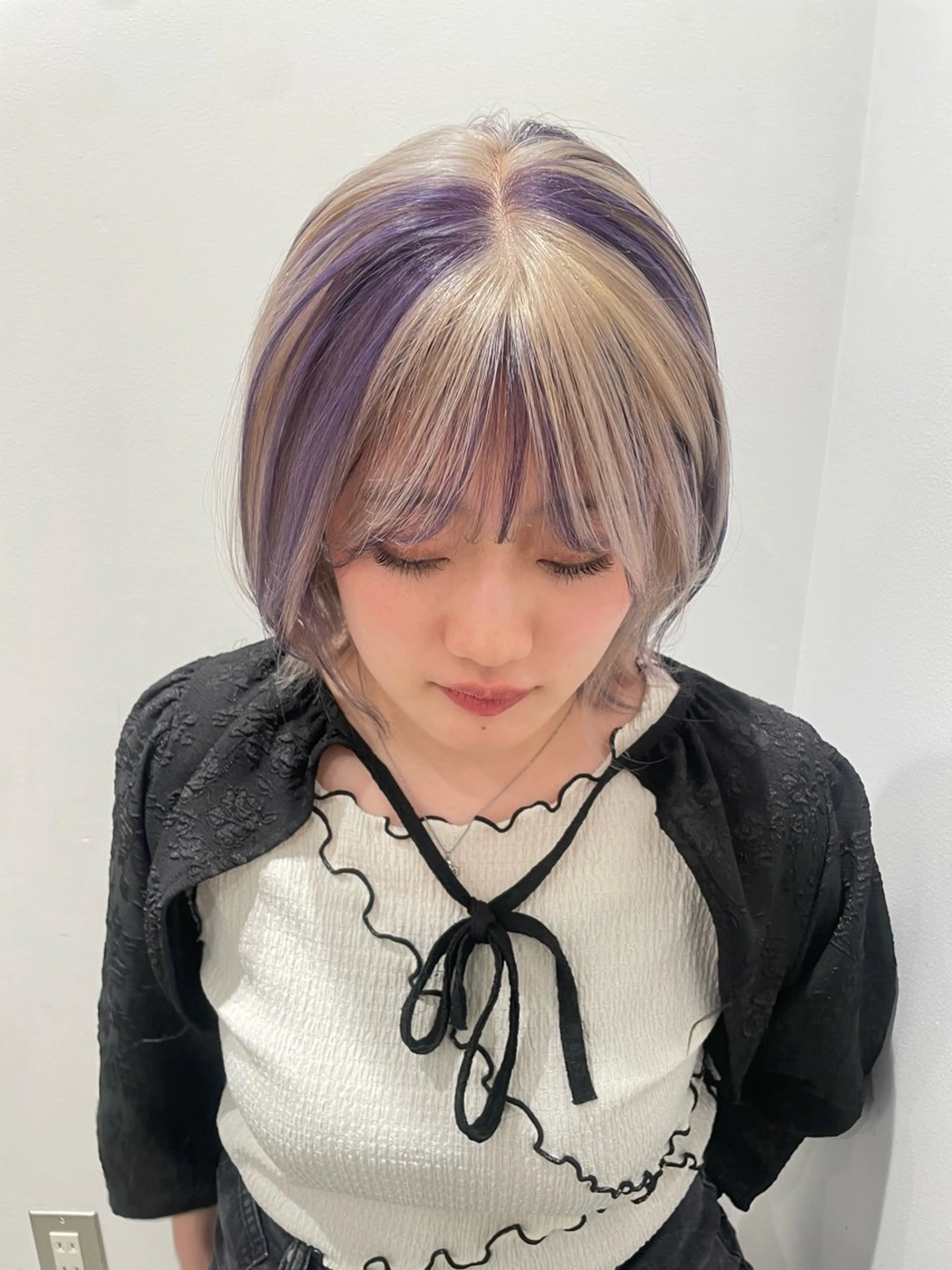 セミロング カラー ハイトーンカラー 🌙Mina🌙のヘアスタイル