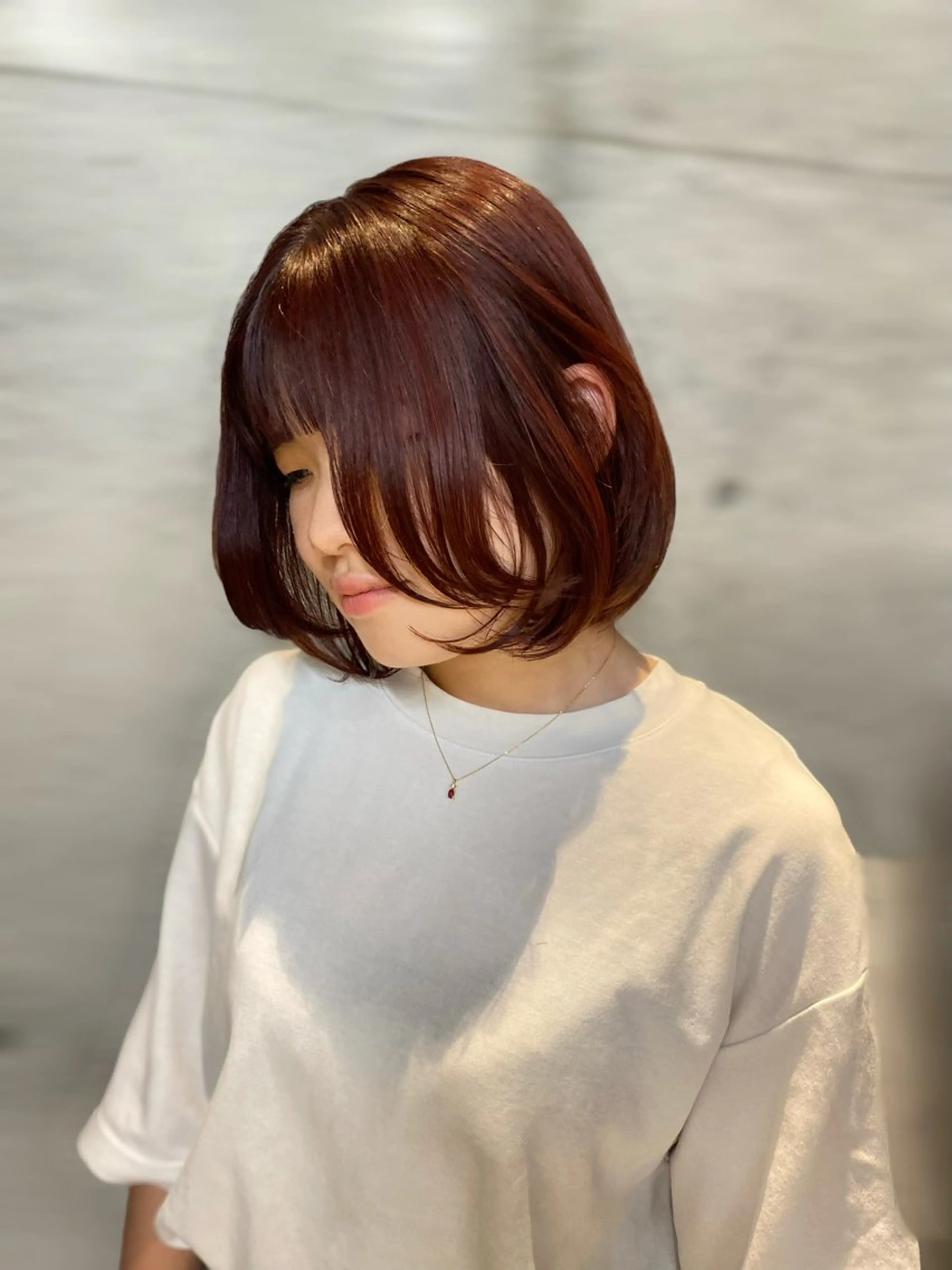 ミディアム カラー ヘアアレンジ 顔周りカット タンバルモリ mina 🌷のヘアスタイル