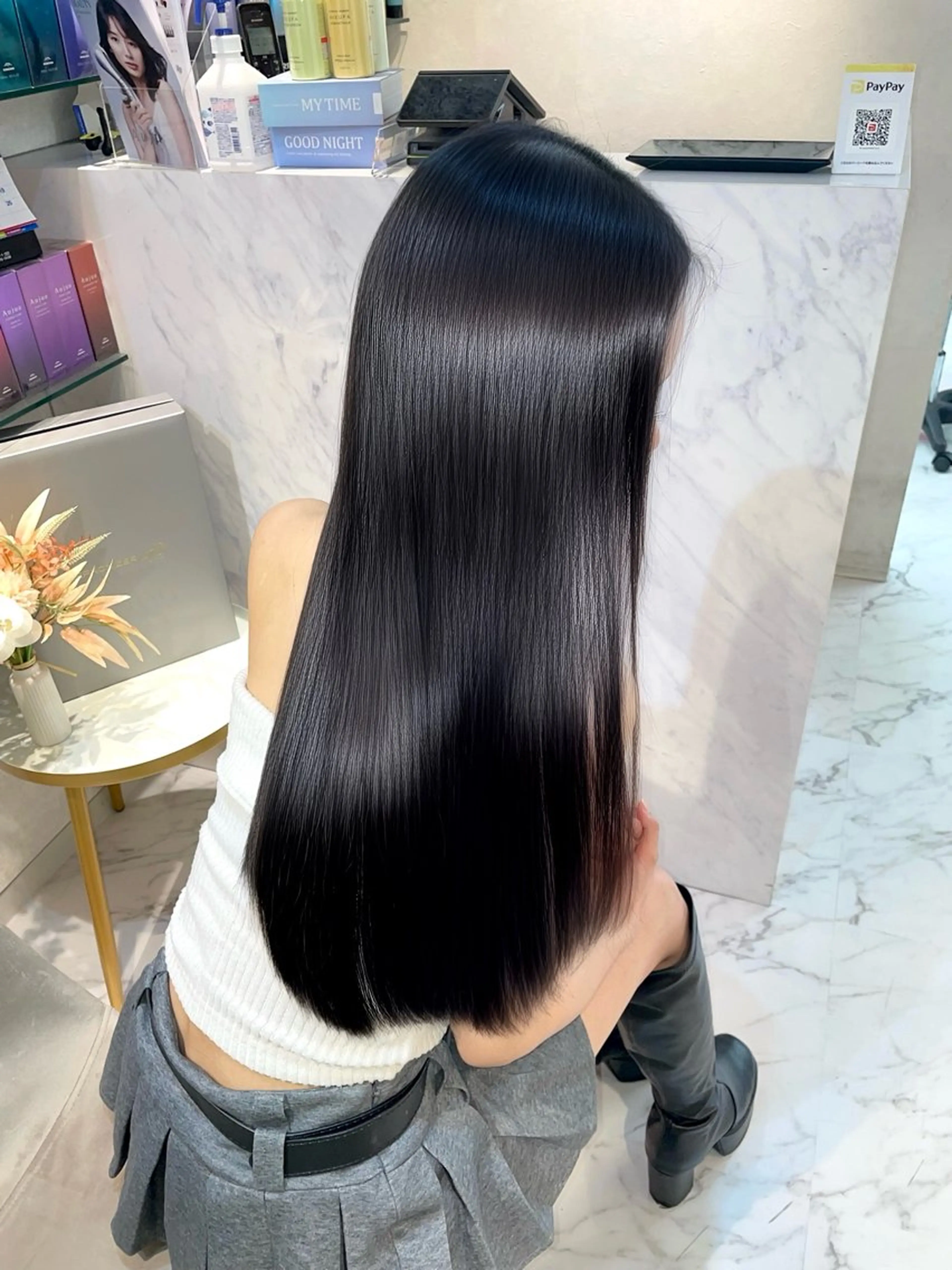 ロング 髪質改善 縮毛矯正 カット 縮毛矯正 トリートメント HANARE by youres hair 神楽坂所属・神楽坂/縮毛矯正/ 髪質改善/香村優弥のヘアスタイル
