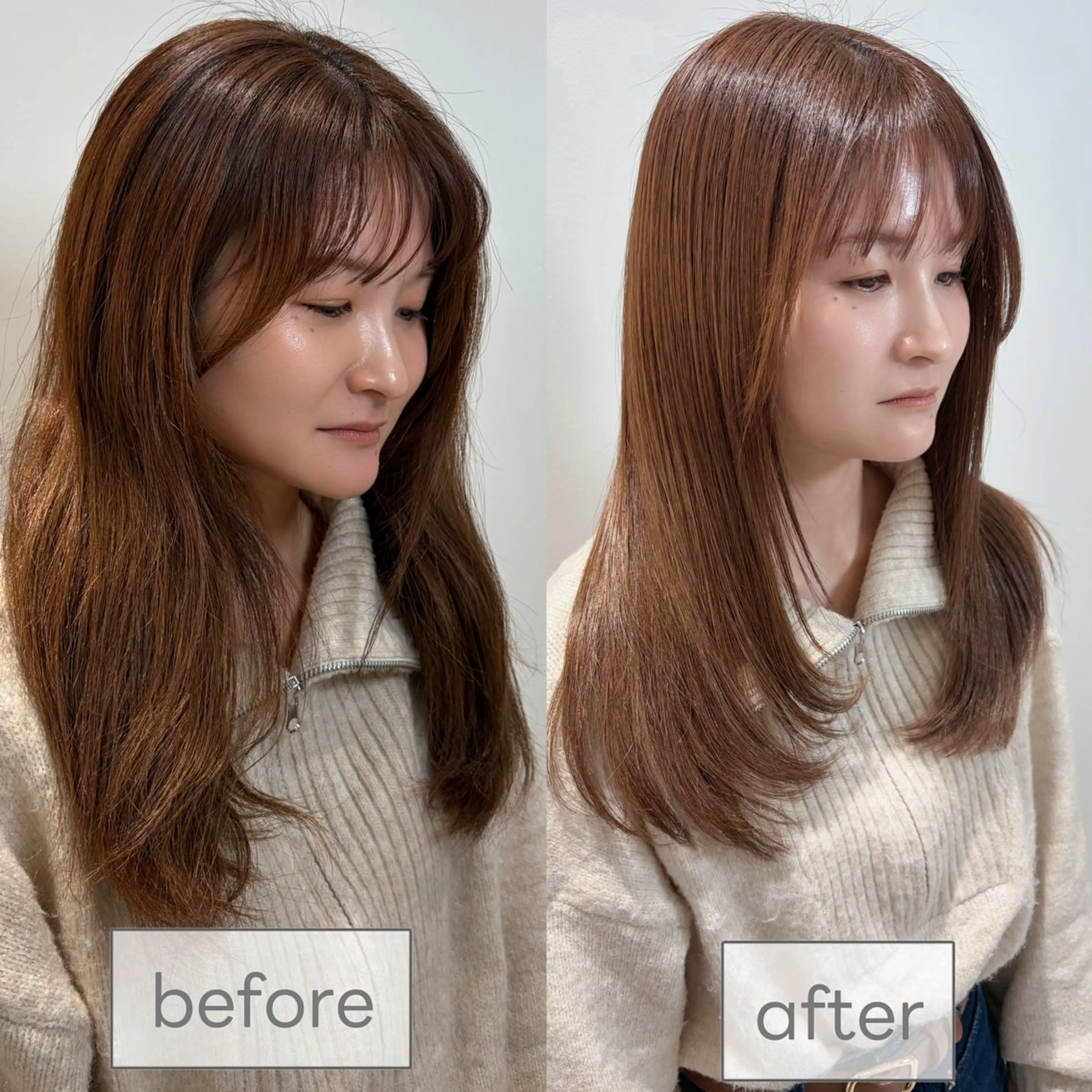 セミロング 髪質改善 トリートメント カット トリートメント 髪質改善/美髪 韓国風/ミヤビのヘアスタイル