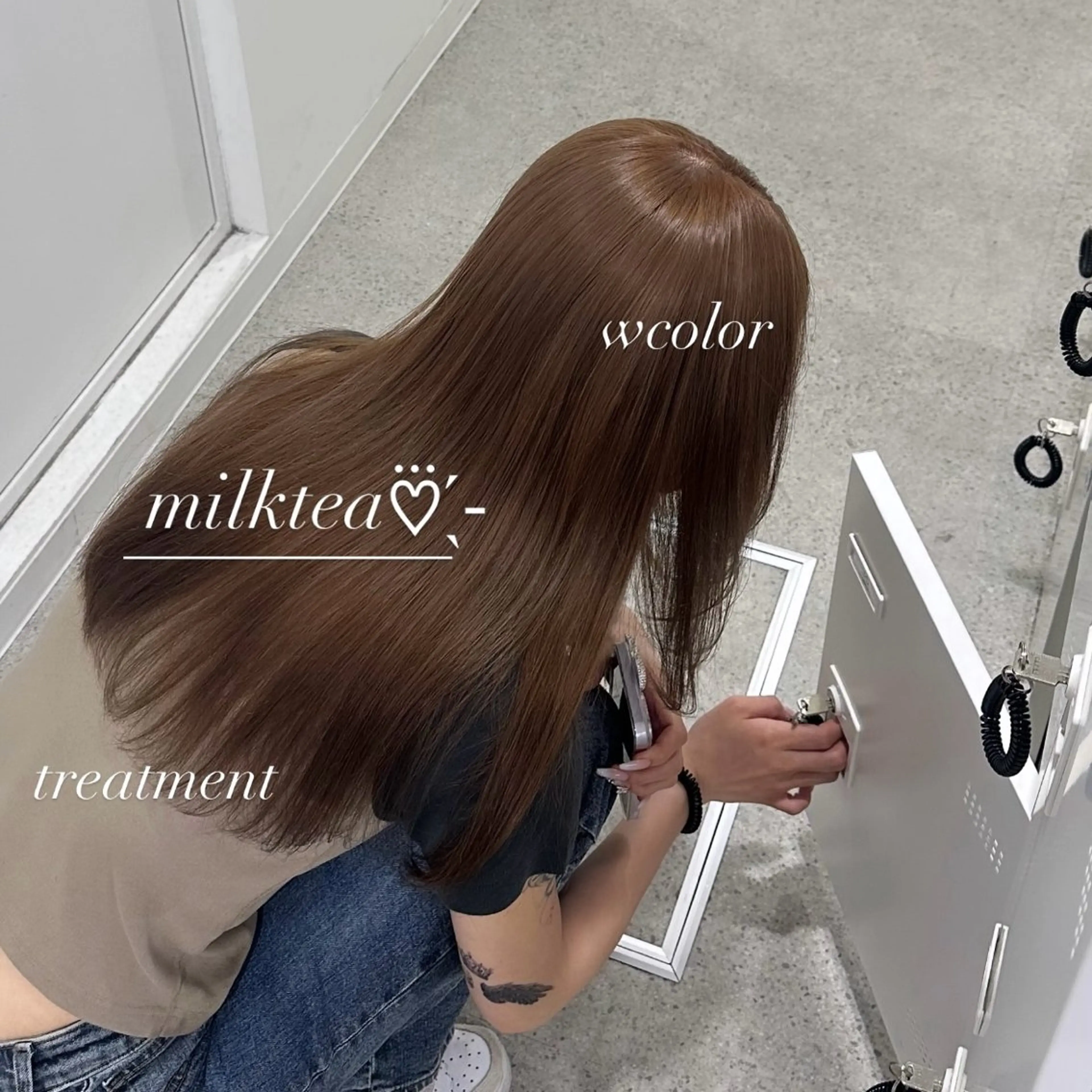 ロング カラー ヘアカラー トリートメント NAMI🤎ブラウン &ミルクティー🤍のヘアスタイル