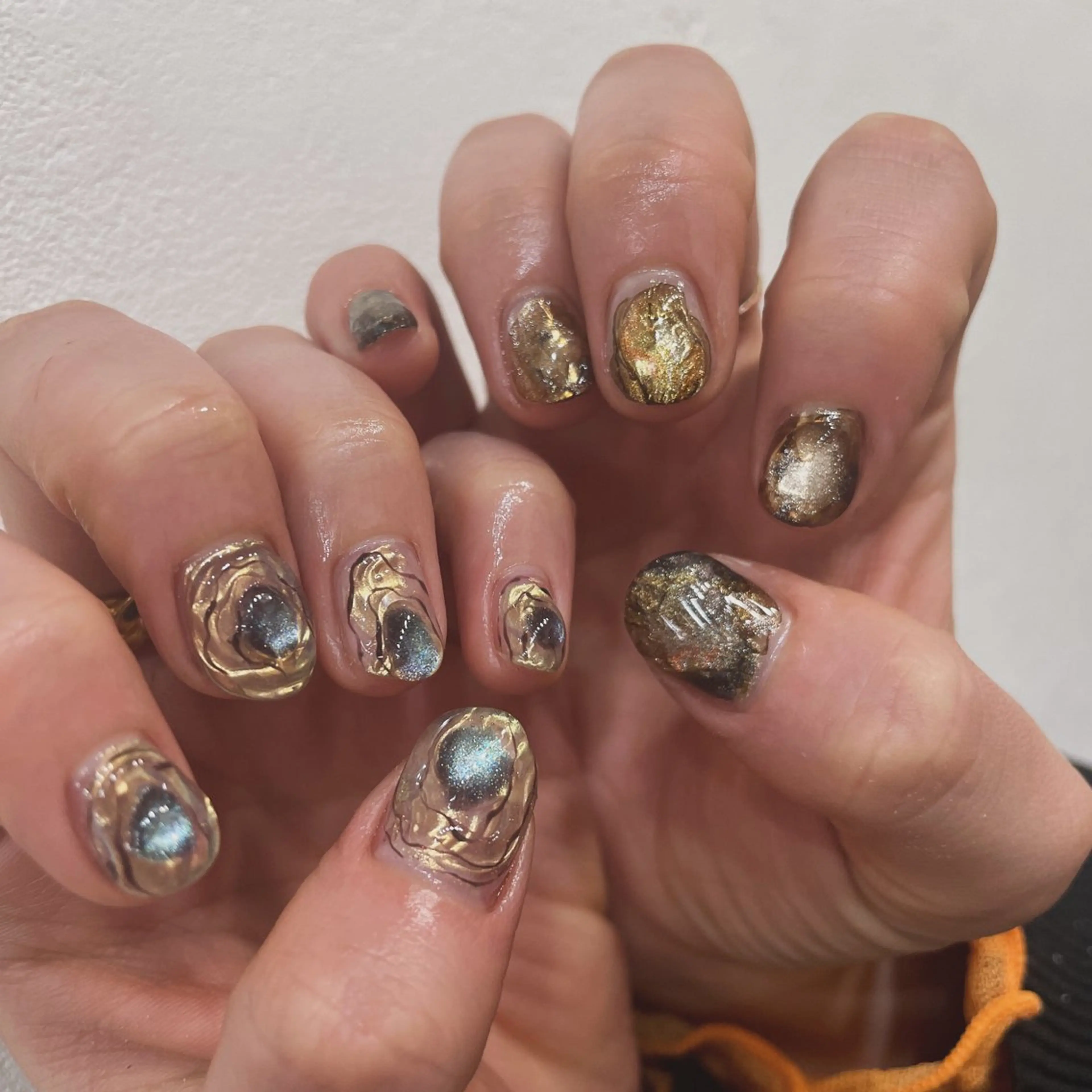 ネイル ジェルネイル 氷ネイル・うるうるネイル 韓国ネイル マグネットネイル ミラーネイル 園田 ソノダのネイルデザイン