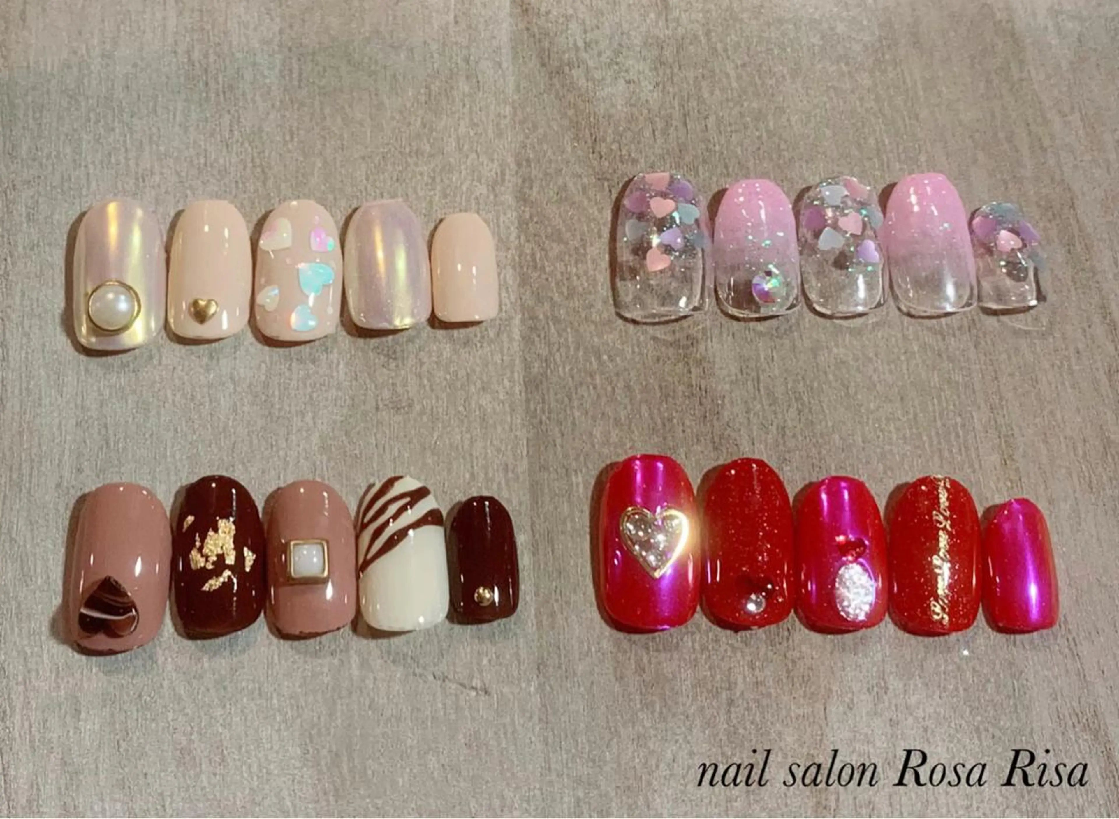 ショート ネイル バレンタイン ネイルスタジオ シェイクユアハンズのネイルデザイン