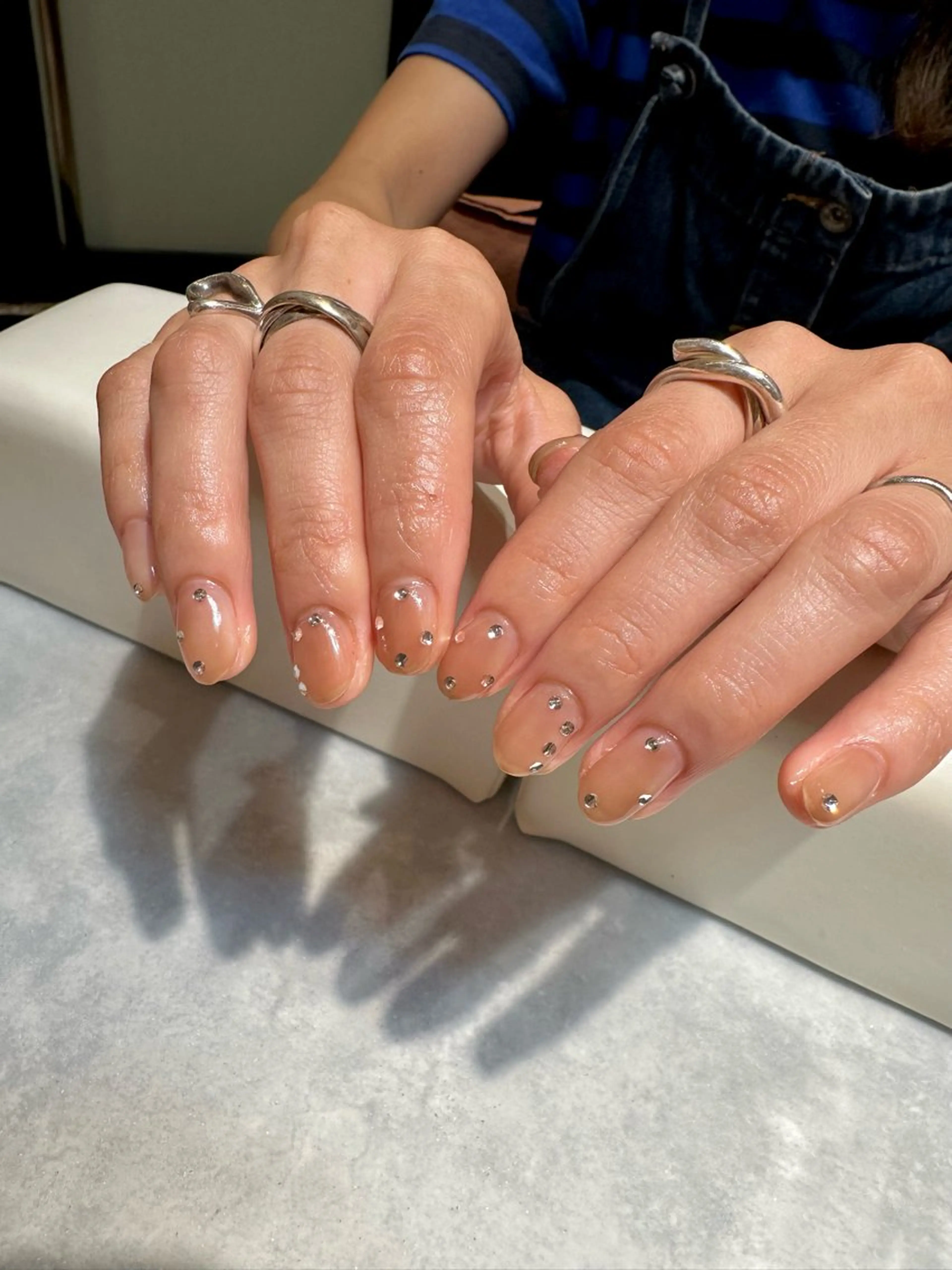 ネイル ストーンネイル ハンドネイル unopulir Kahoのネイルデザイン