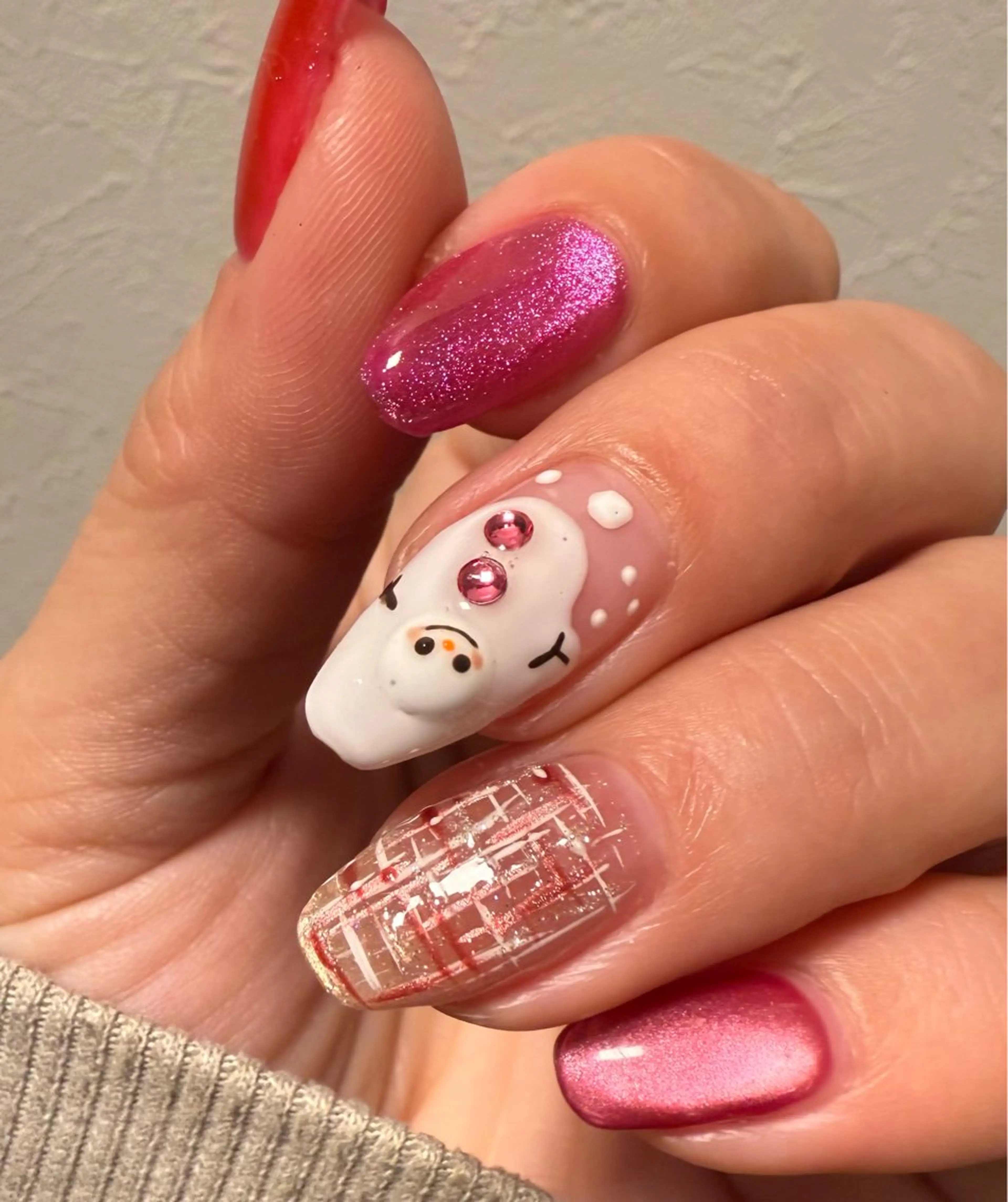 ネイル マグネットネイル 持ち込み ツイードネイル ハンドネイル AceLuxe南麻布 パラジェル　オフ無料のネイルデザイン