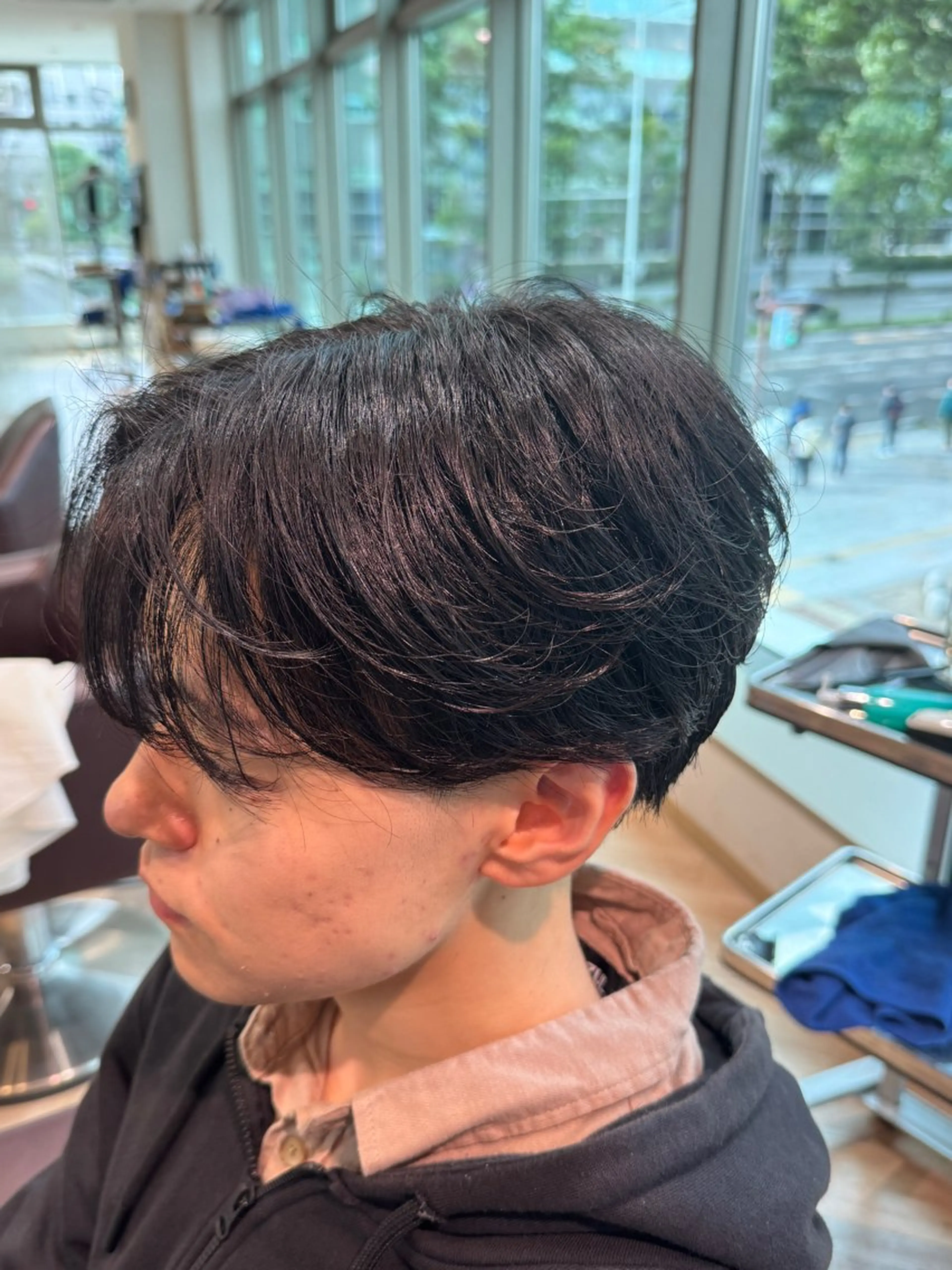 ショート パーマ メンズ メンズ特化/ センターパート/八谷のヘアスタイル