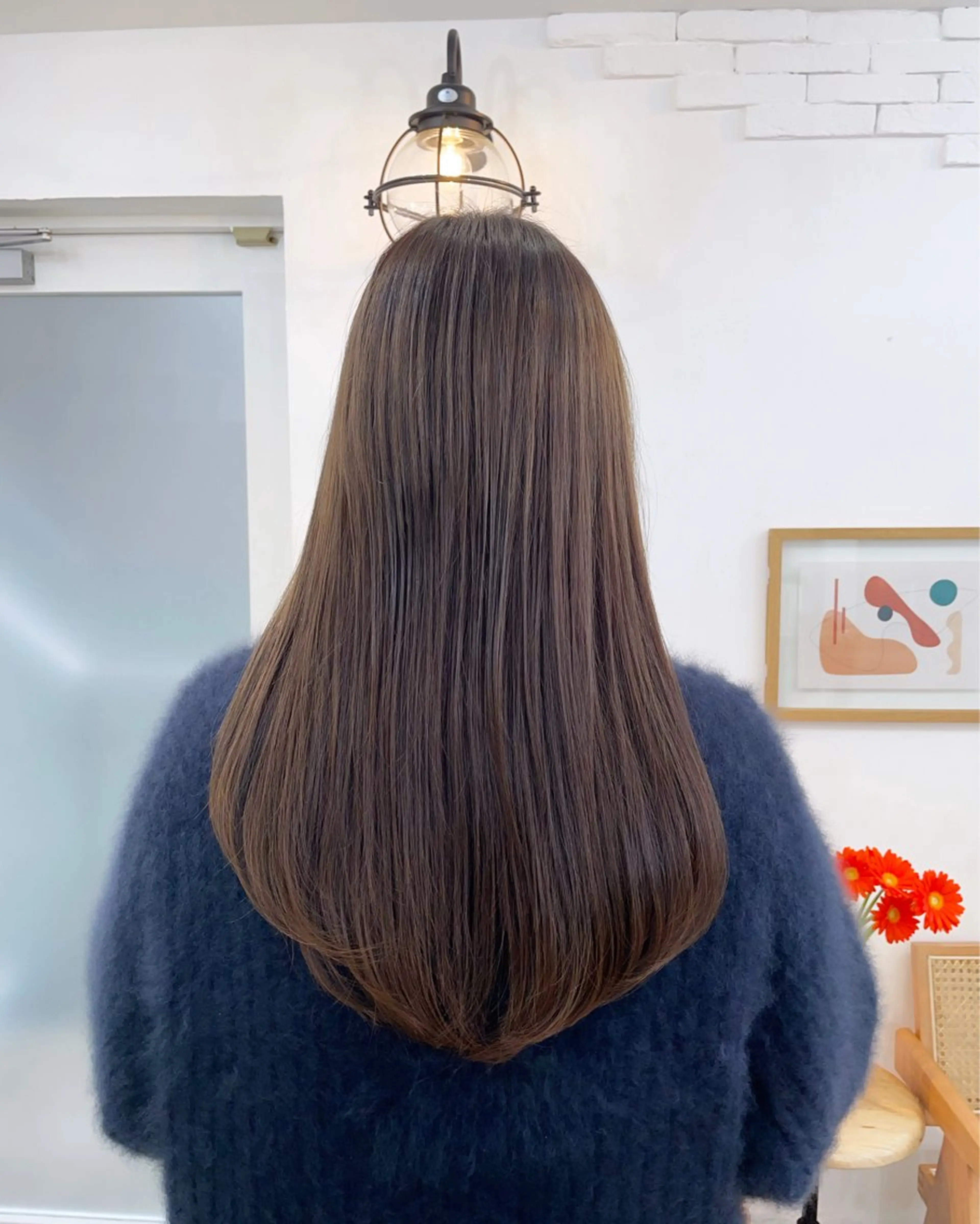 ロング カラー ベージュカラー ハイライトカラー オリーブベージュ ハイライト ロング ヘアカラー トリートメント ✨髪質改善✨原宿 えのもと　はなのヘアスタイル