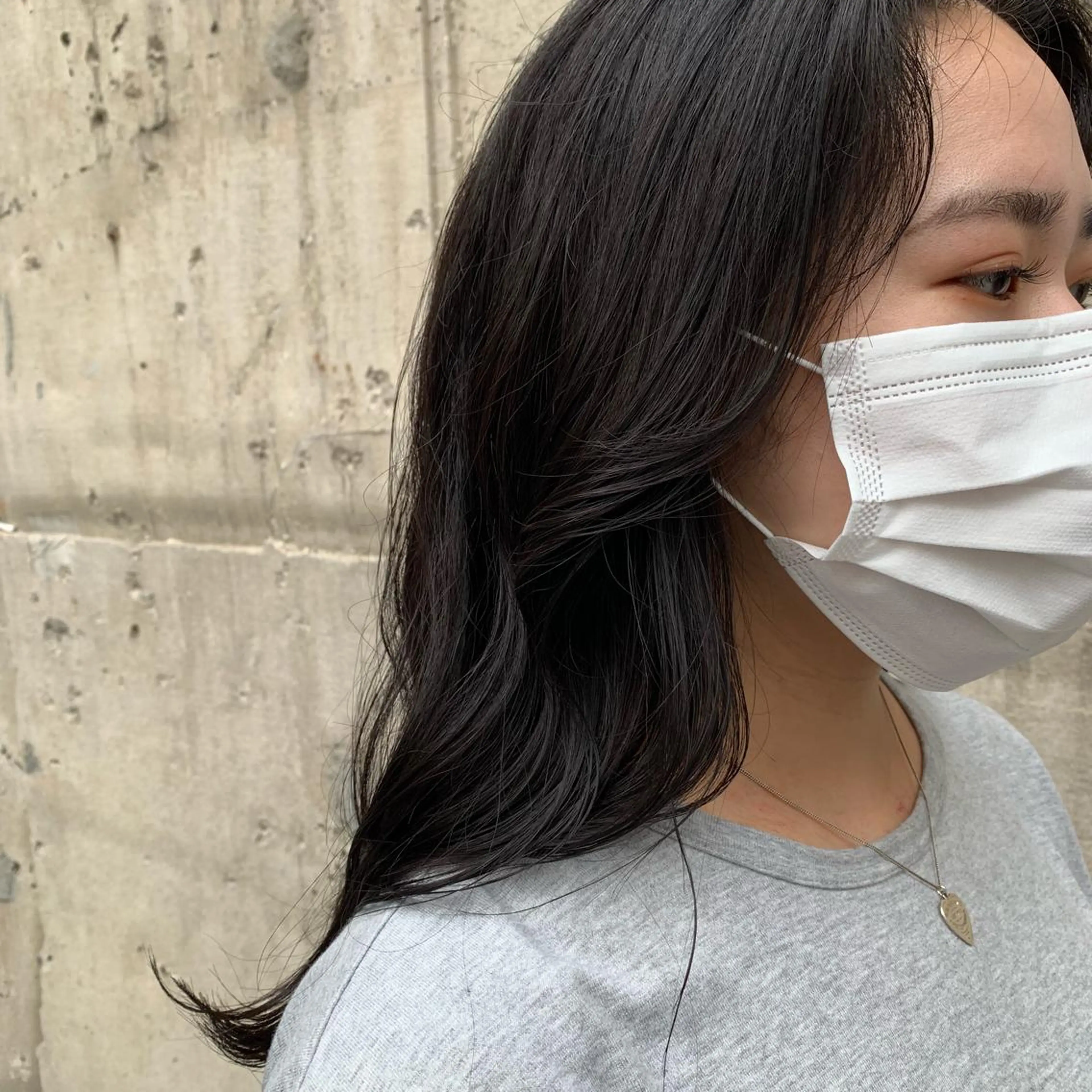 ロング カラー 黒髪 ブルーカラー ブルーブラック エギョモリ ヨシンモリ 韓国×巻ける髪質改善 💍maki💍のヘアスタイル