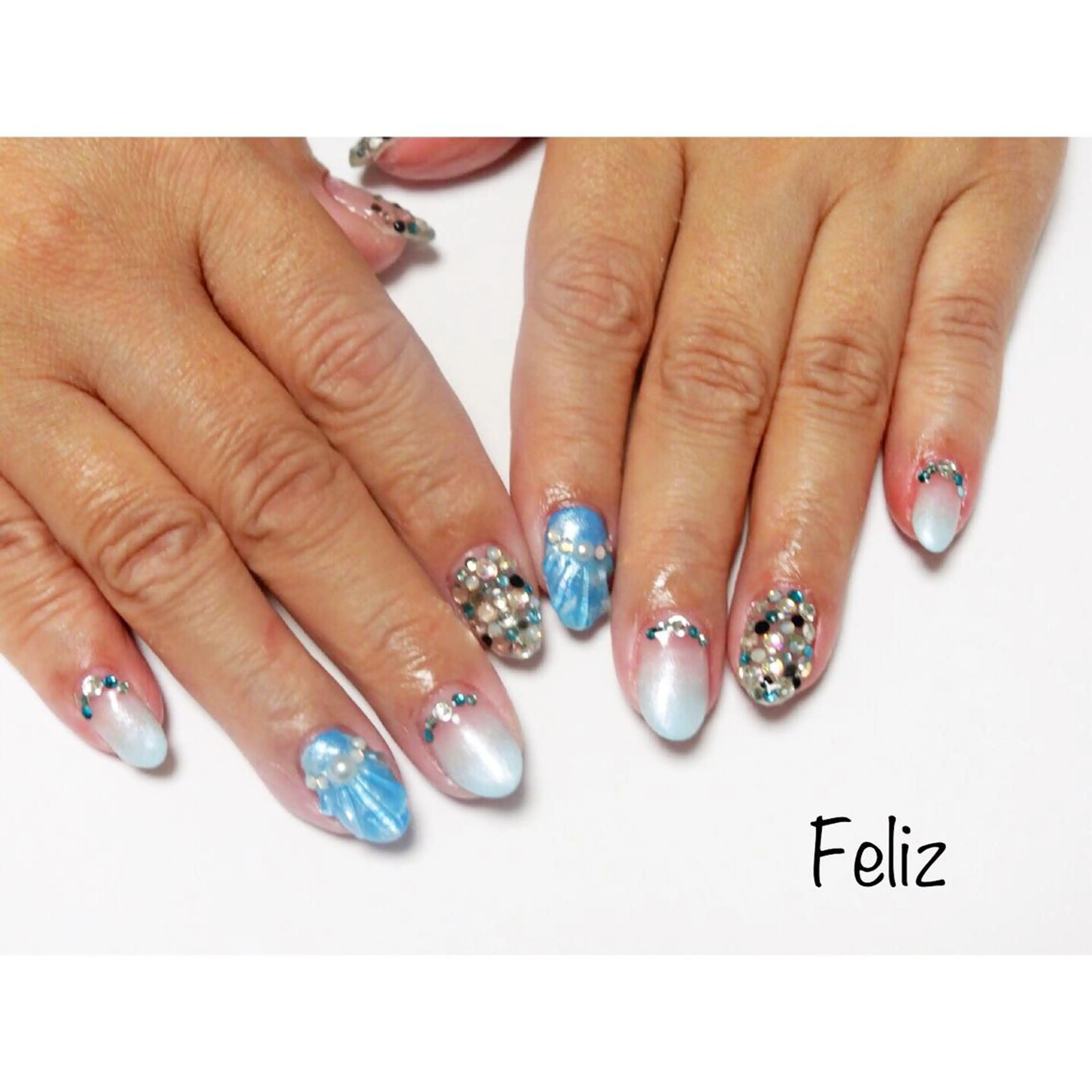 ネイル 痛ネイル/ワンホン/ フィルイン/長さだしのネイルデザイン