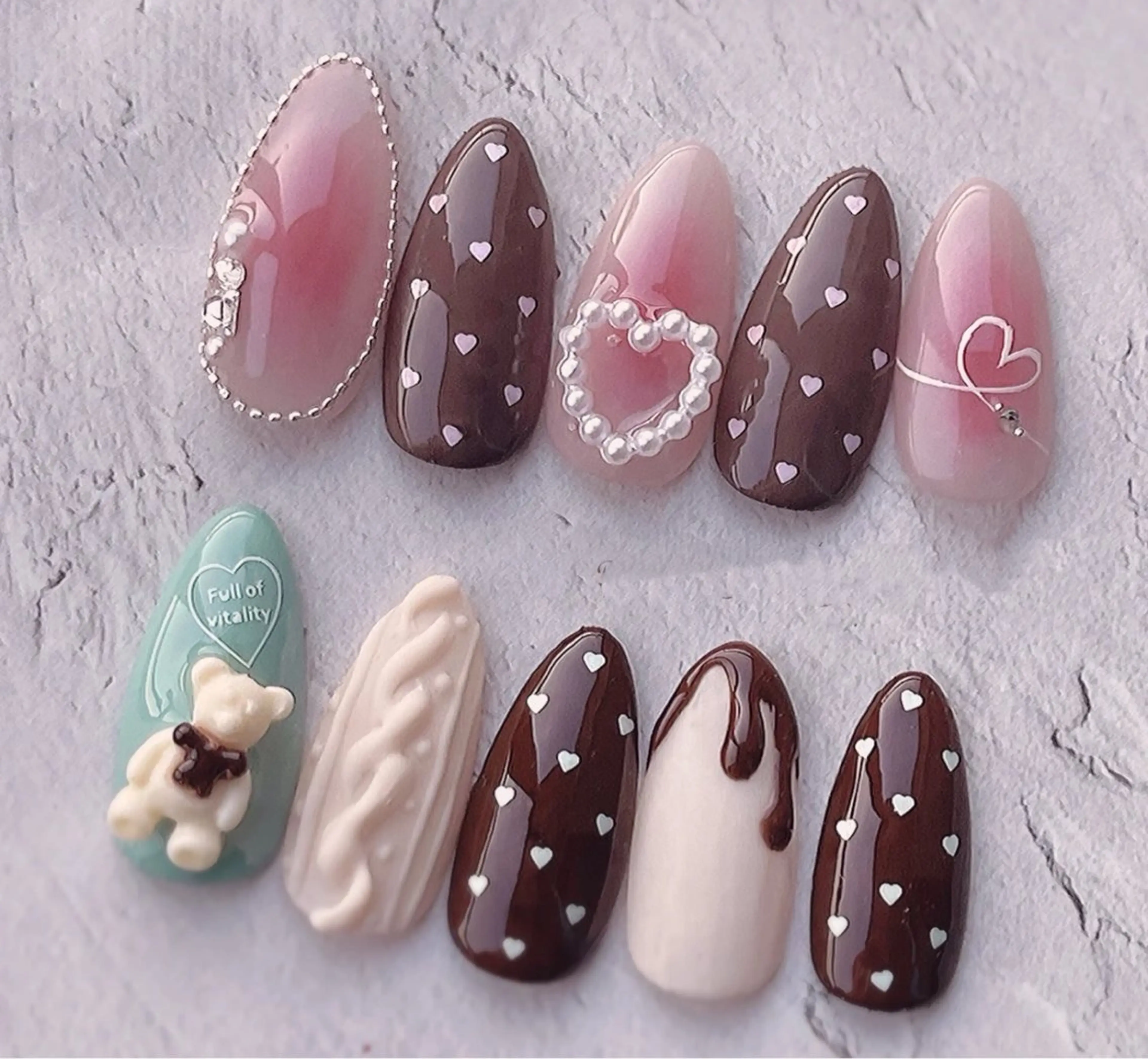 ネイル アートネイル チークネイル 長さ出し フレンチネイル ジェルネイル YK Beauty Salonのマツエク・マツパデザイン