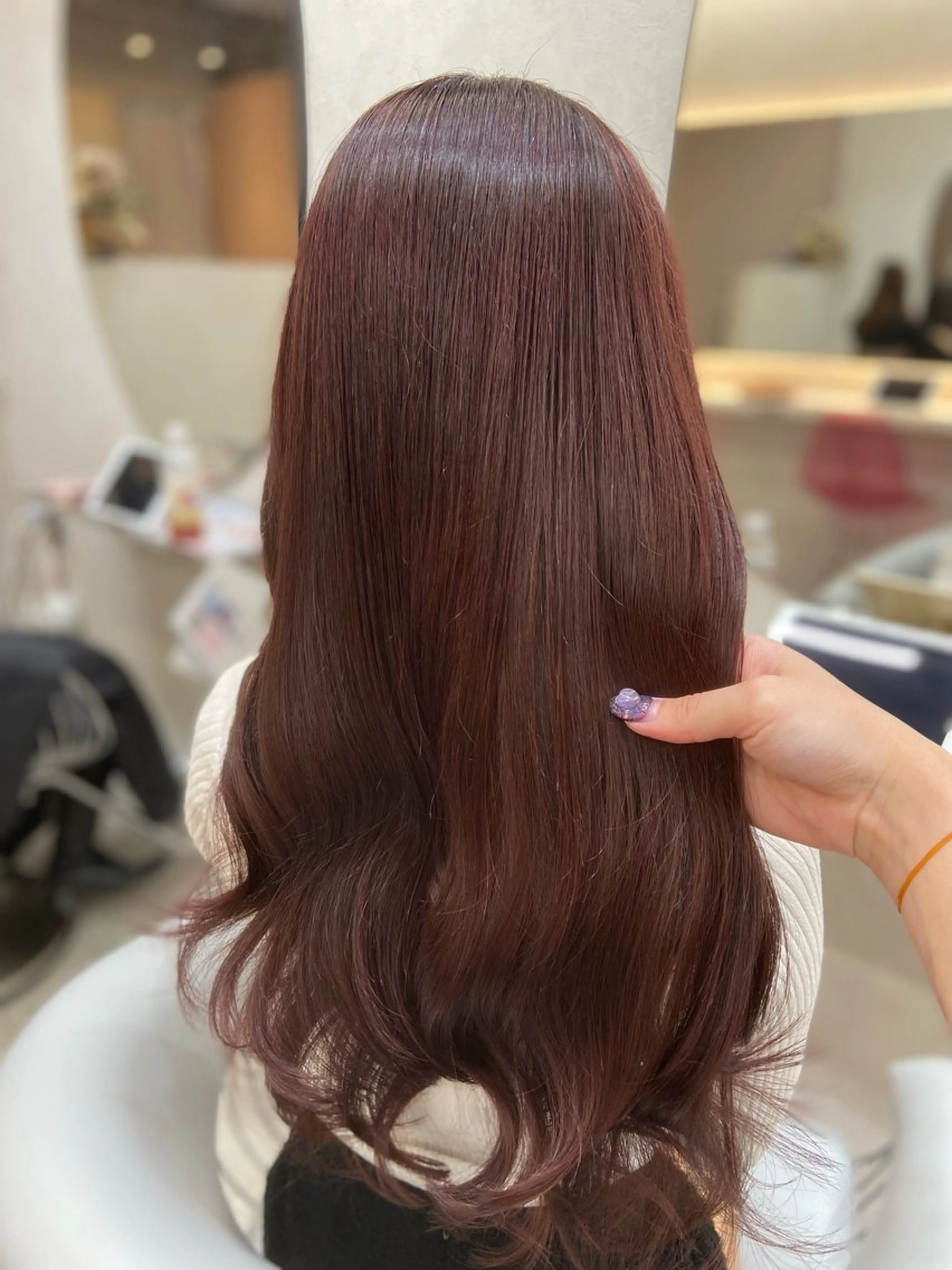 ロング カラー ベージュカラー ブリーチ ブラウンカラー ケアブリーチ ダブルカラー カット ヘアカラー トリートメント 新宿/韓国ヘア 中明度カラー/かやのヘアスタイル