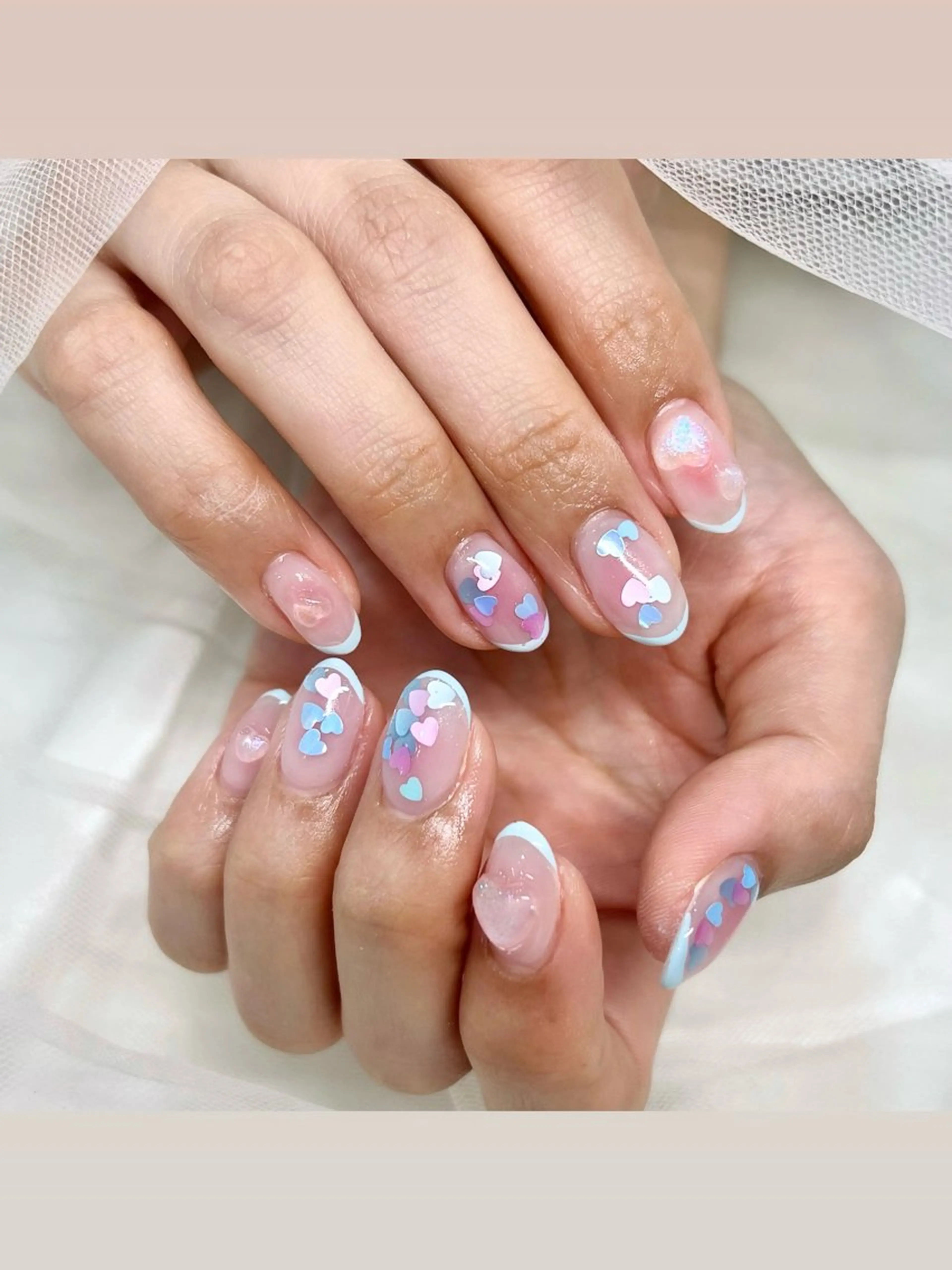 ネイル チークネイル フレンチネイル ハンドネイル joieang京橋店 SHURIのネイルデザイン