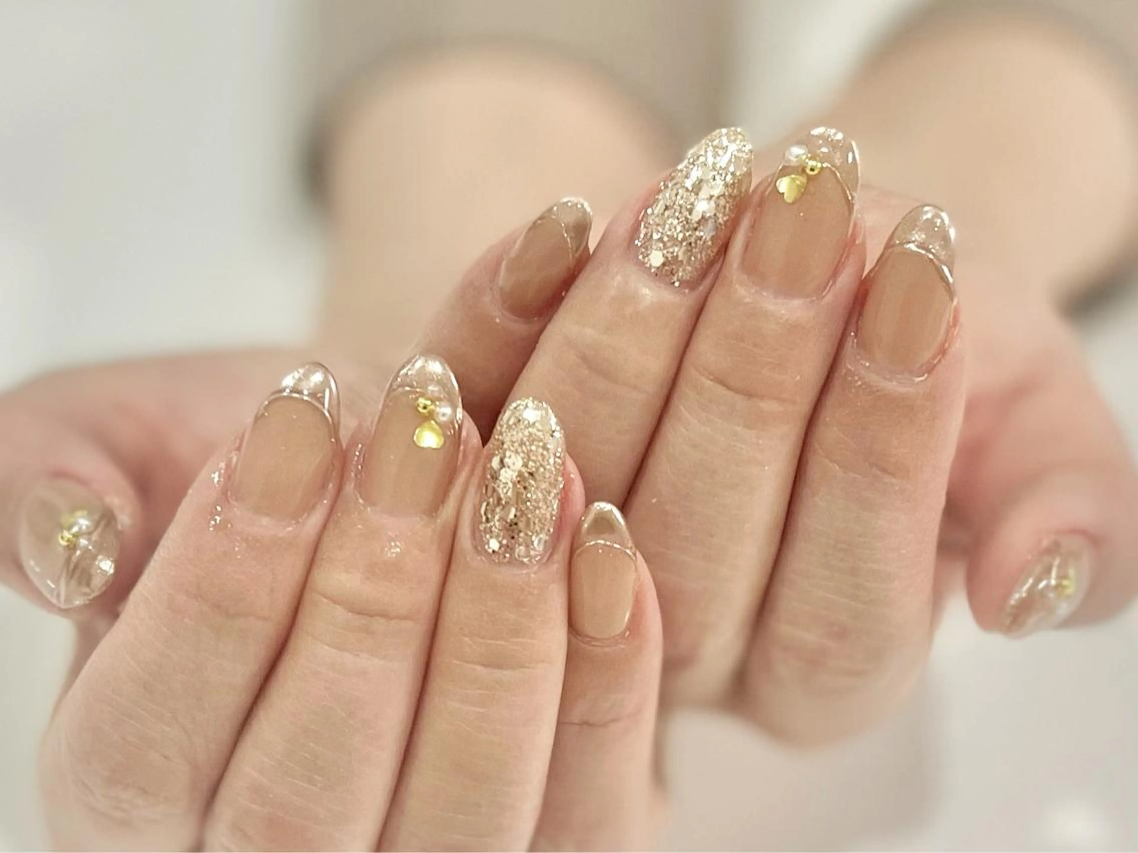 ネイル フットネイル フレンチネイル ミラーネイル ニュアンスネイル シンプルネイル ネイル フフラ所属・nail fufla ♡yamane♡のネイルデザイン
