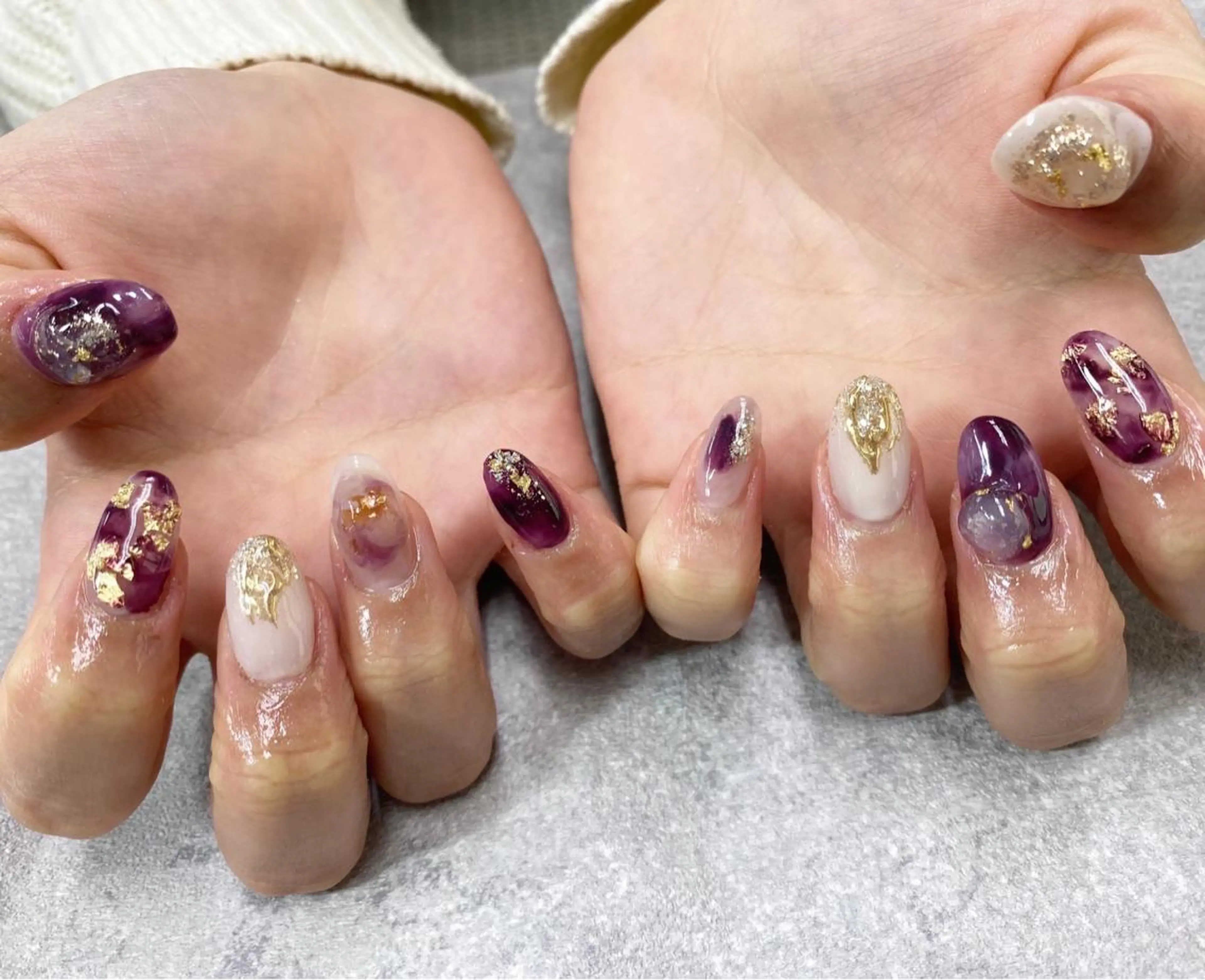 ネイル ボルドー ニュアンスネイル ハンドネイル ハンドケア FASTNAIL PLUS 新宿店のネイルデザイン