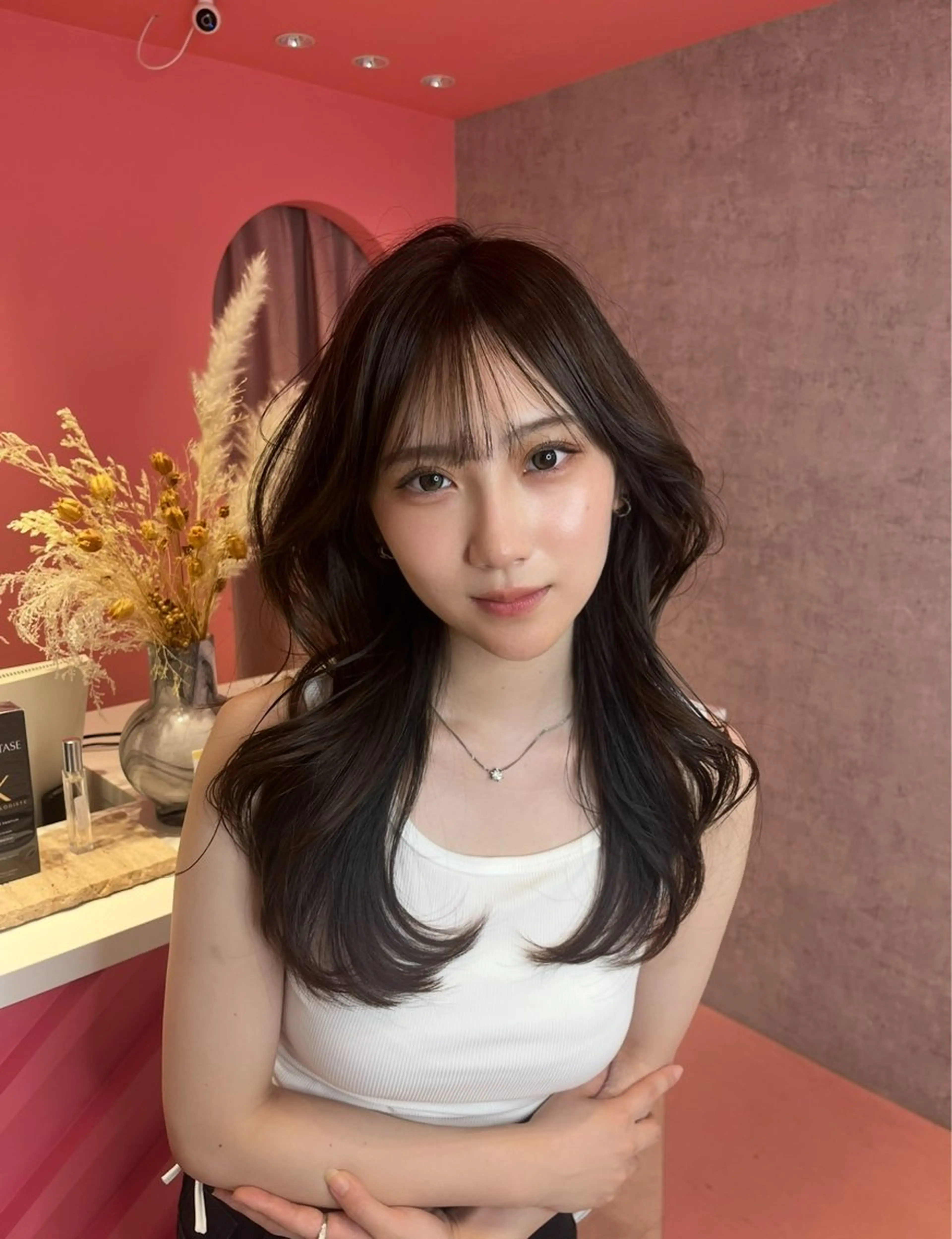 ロング カラー 山崎/ボブ縮毛矯正 レイヤー髪質改善のヘアスタイル