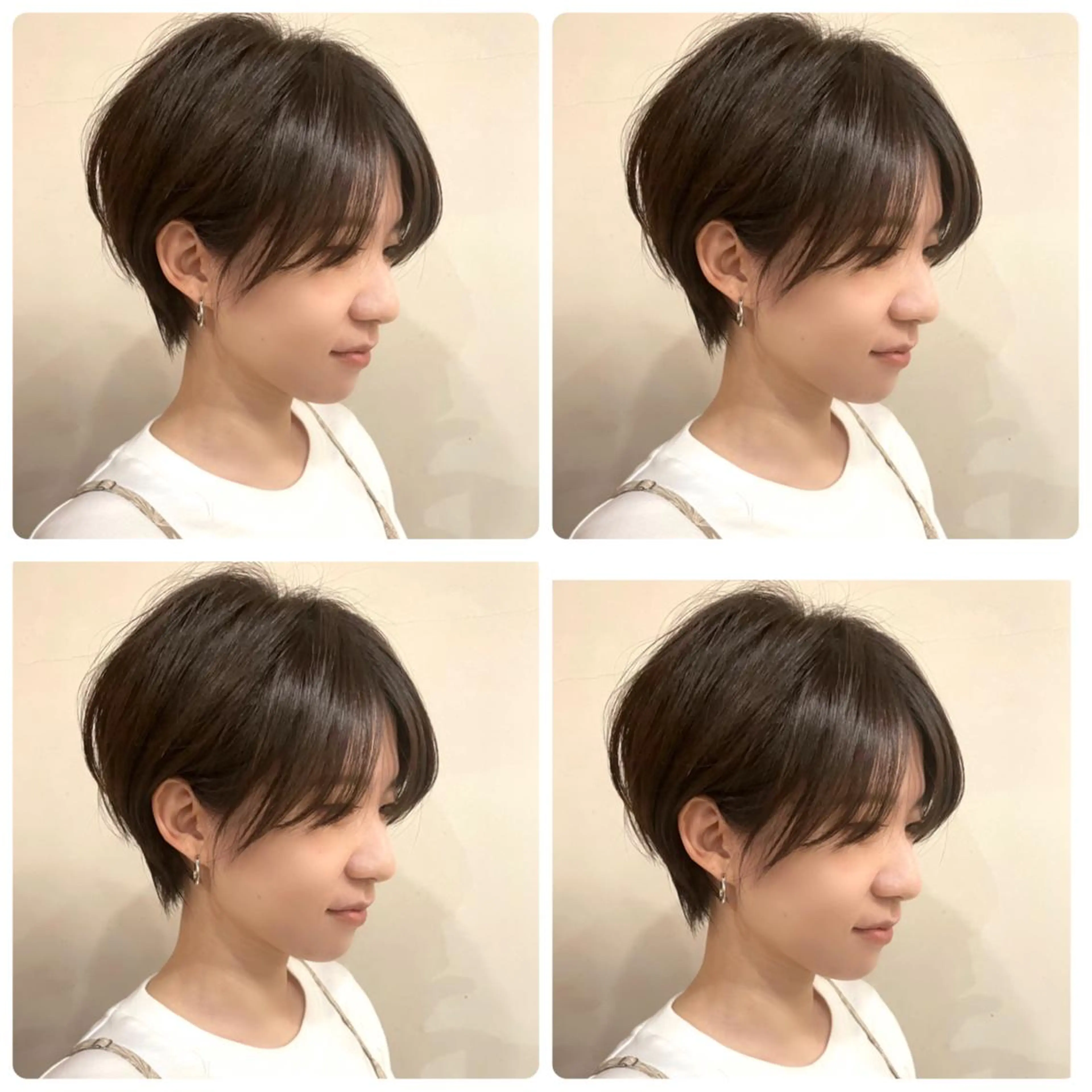 ショート カラー ショートボブ ハンサムショート 丸みショート デザインカラー ハイライトカラー カット ヘアカラー 京都大人女性ショート 徒歩1分/秋山のヘアスタイル