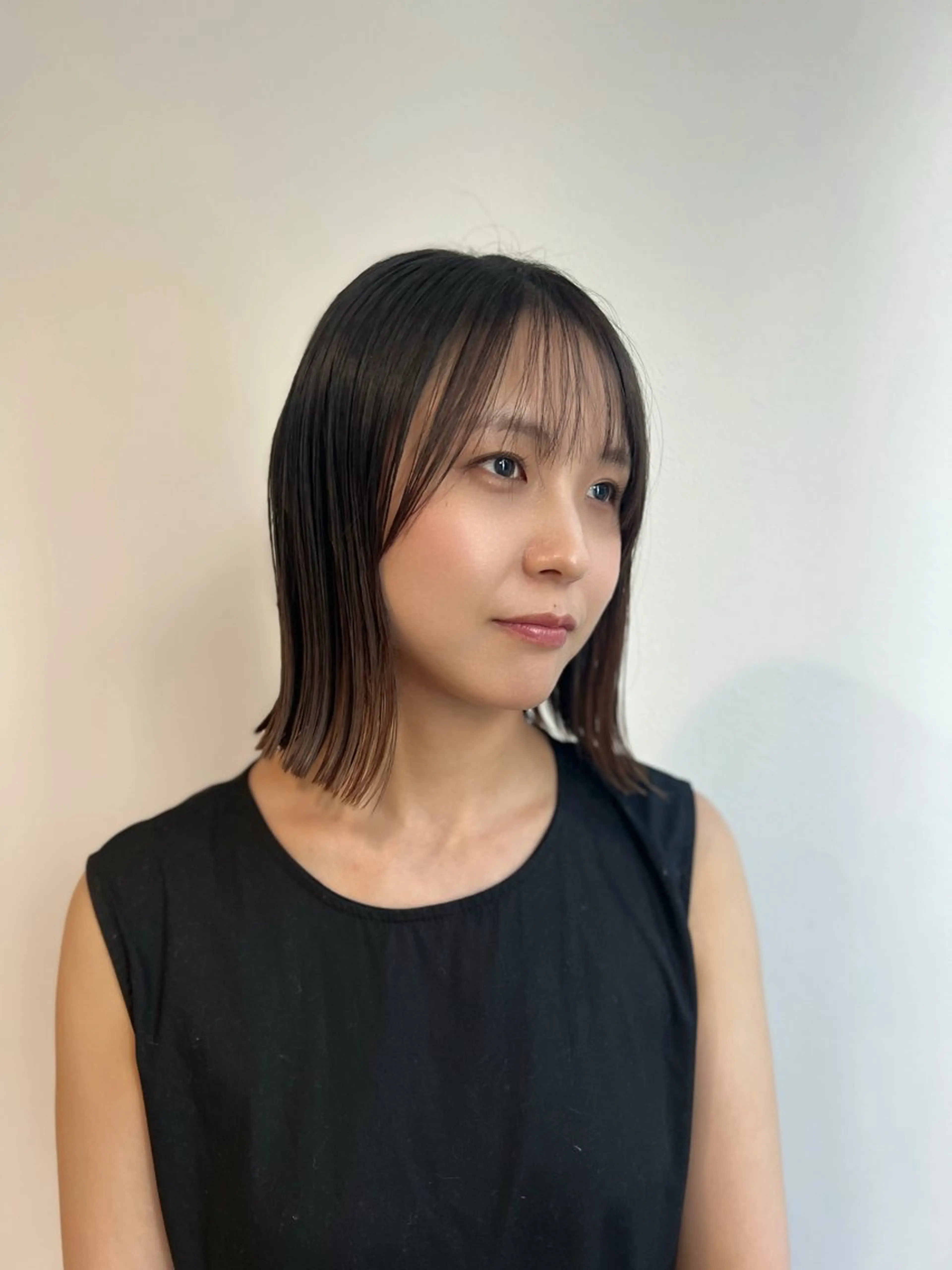 ミディアム カット 縮毛矯正 トリートメント 艶髪/髪質改善 【熊野隼人】のヘアスタイル