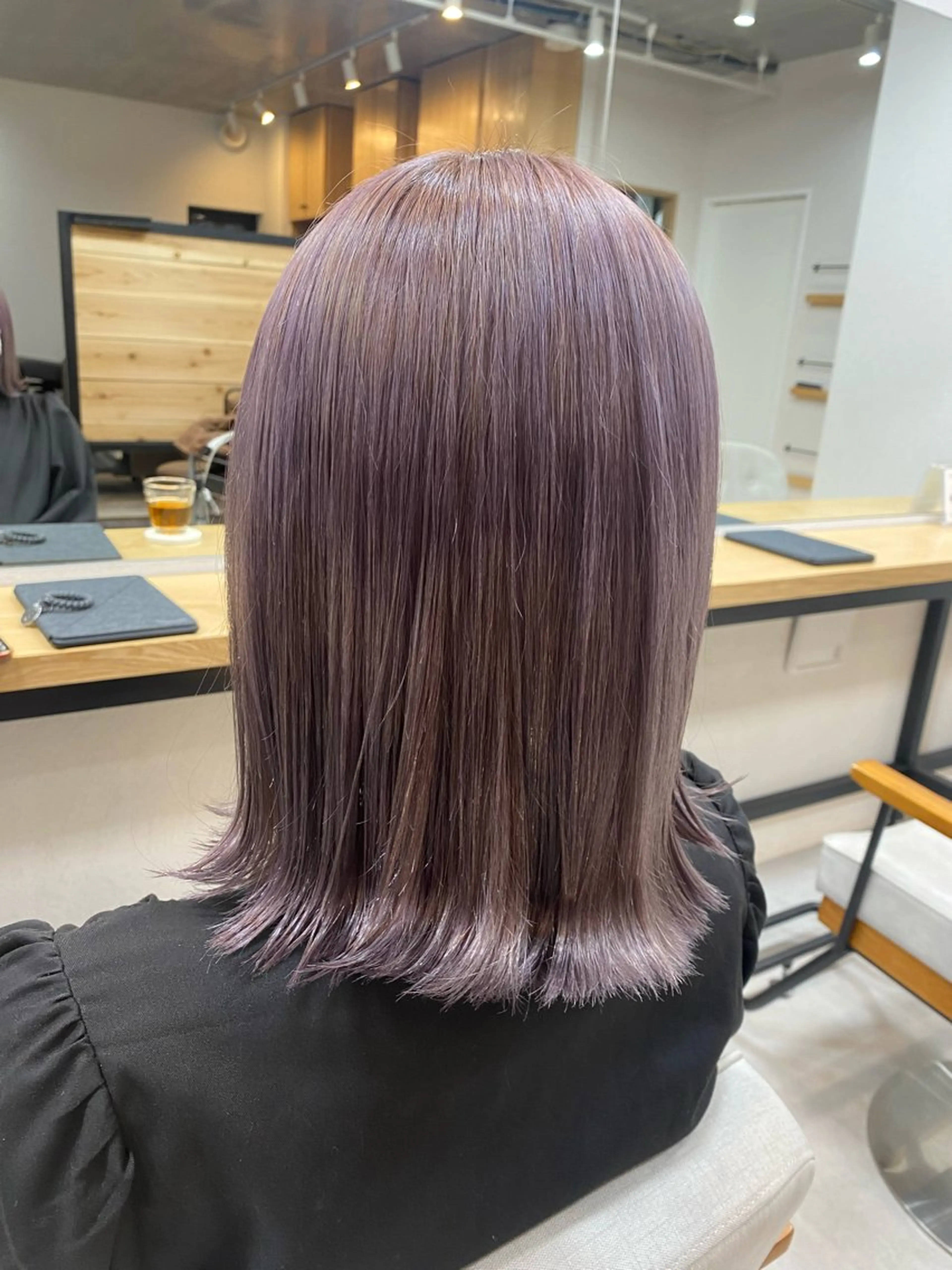 ミディアム カラー ラベンダーカラー HIYORI🧁 登戸のヘアスタイル