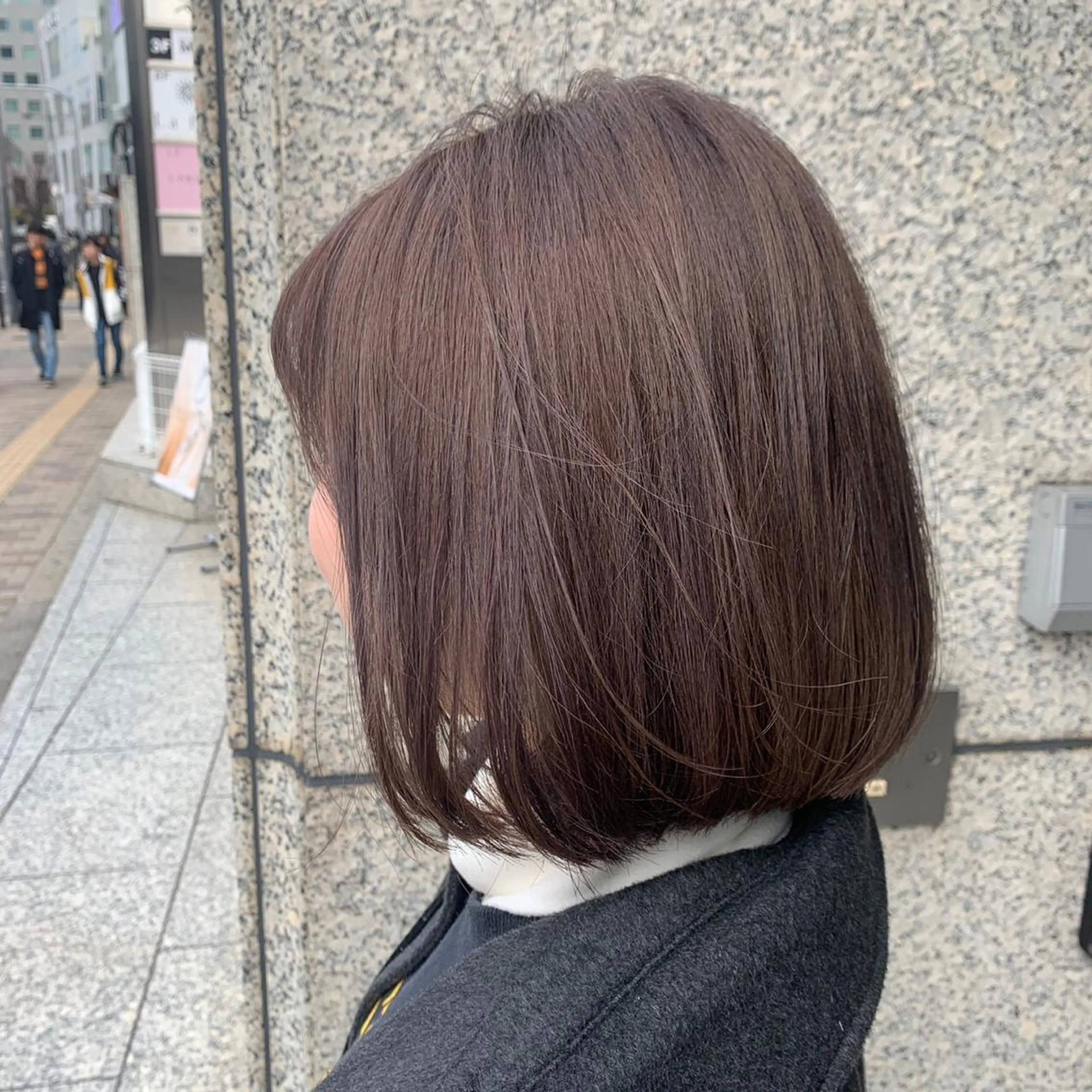 ショート カラー ヘアアレンジ キッズ アディクシーカラー バレイヤージュ ミストバング ベージュカラー 黒髪 カラー特化サロン梅田 Eir茶屋町/山下のヘアスタイル