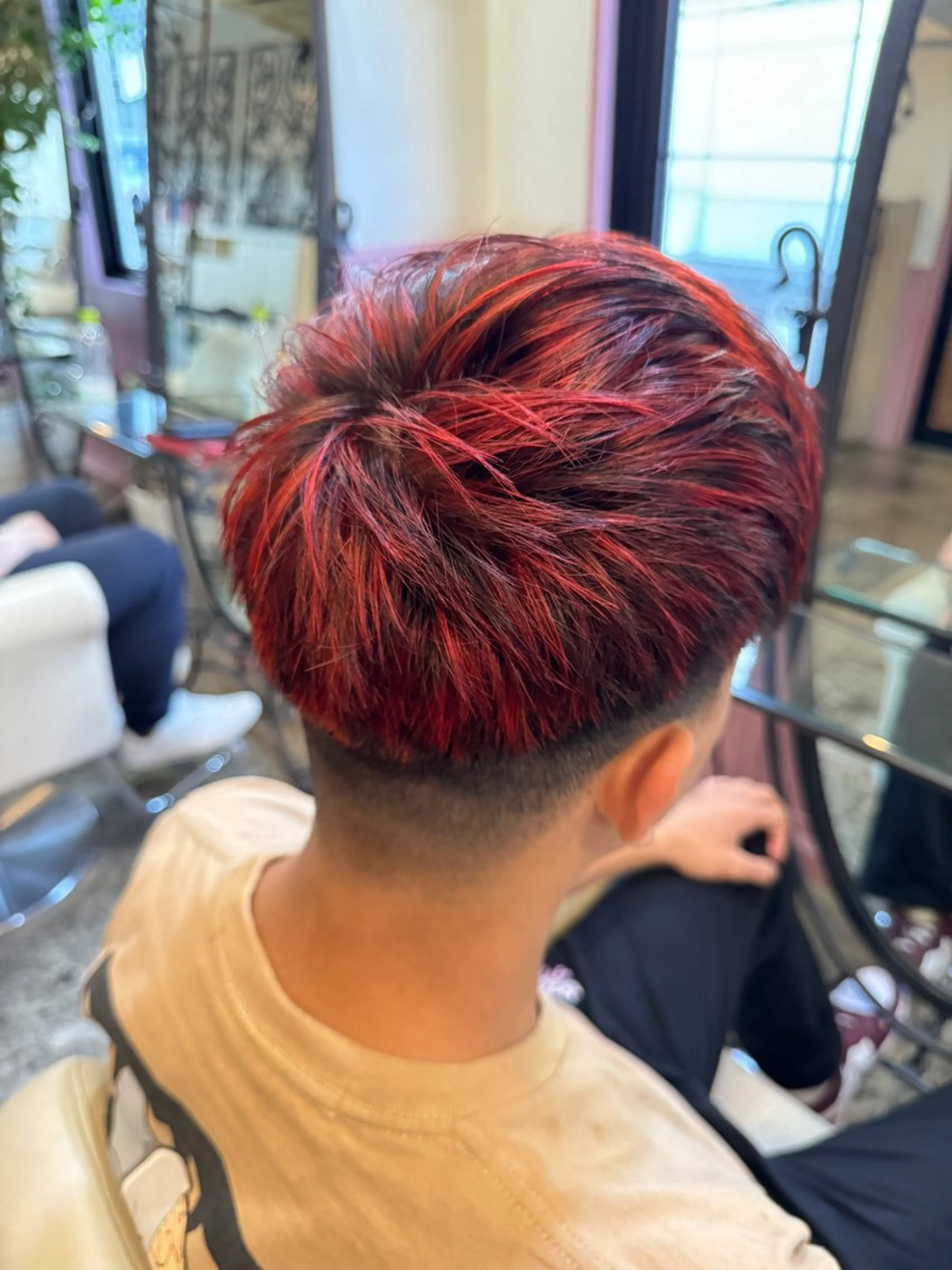 ショート カラー パーマ ヘアアレンジ メンズ ヘアカラー ヘアセット 表参道Lise おおいしおりのヘアスタイル