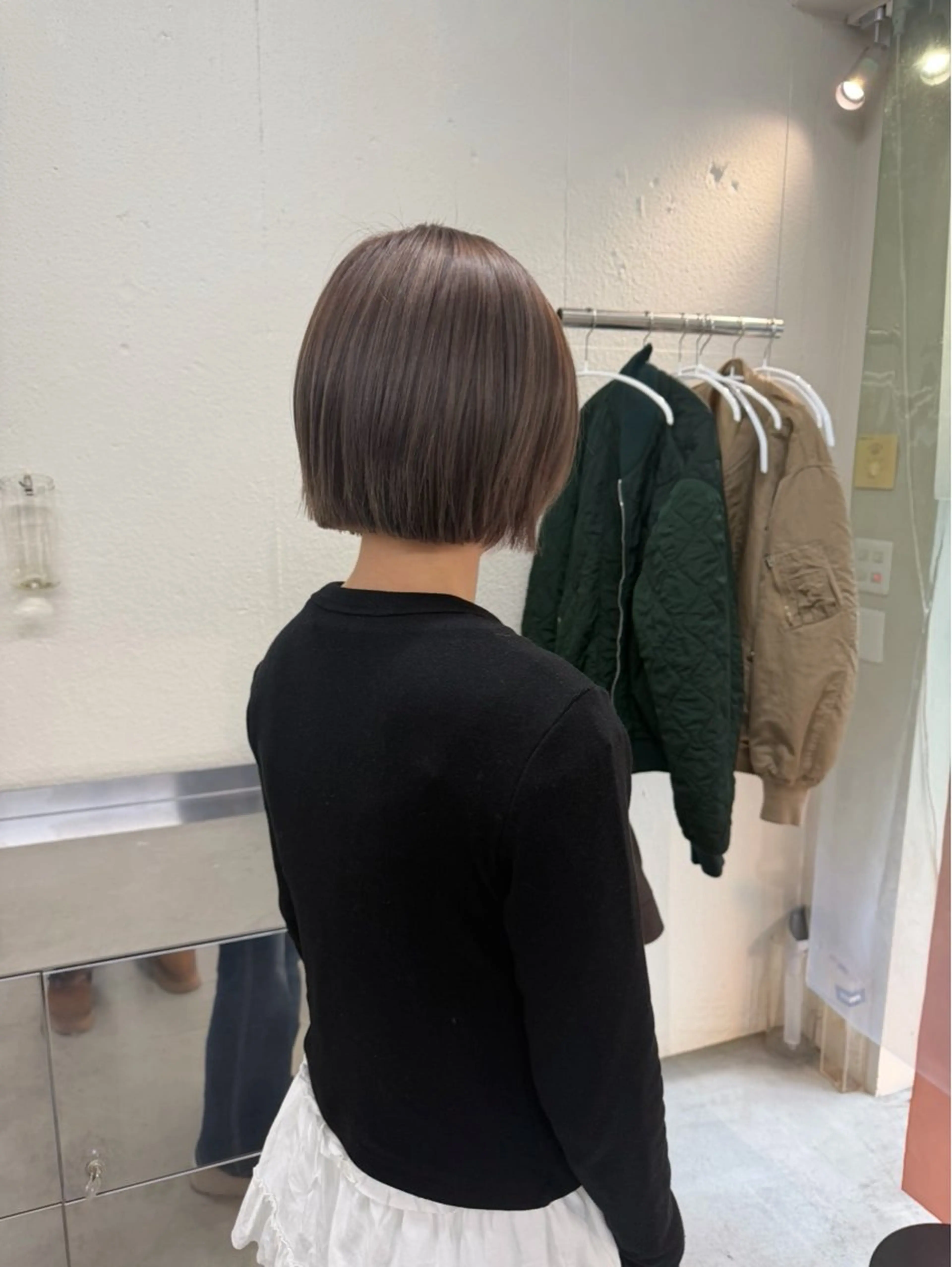 ショート カラー 透明感カラー ボブ カット ヘアカラー トリートメント Junmi/ﾁｶｼﾂ /堀江のヘアスタイル