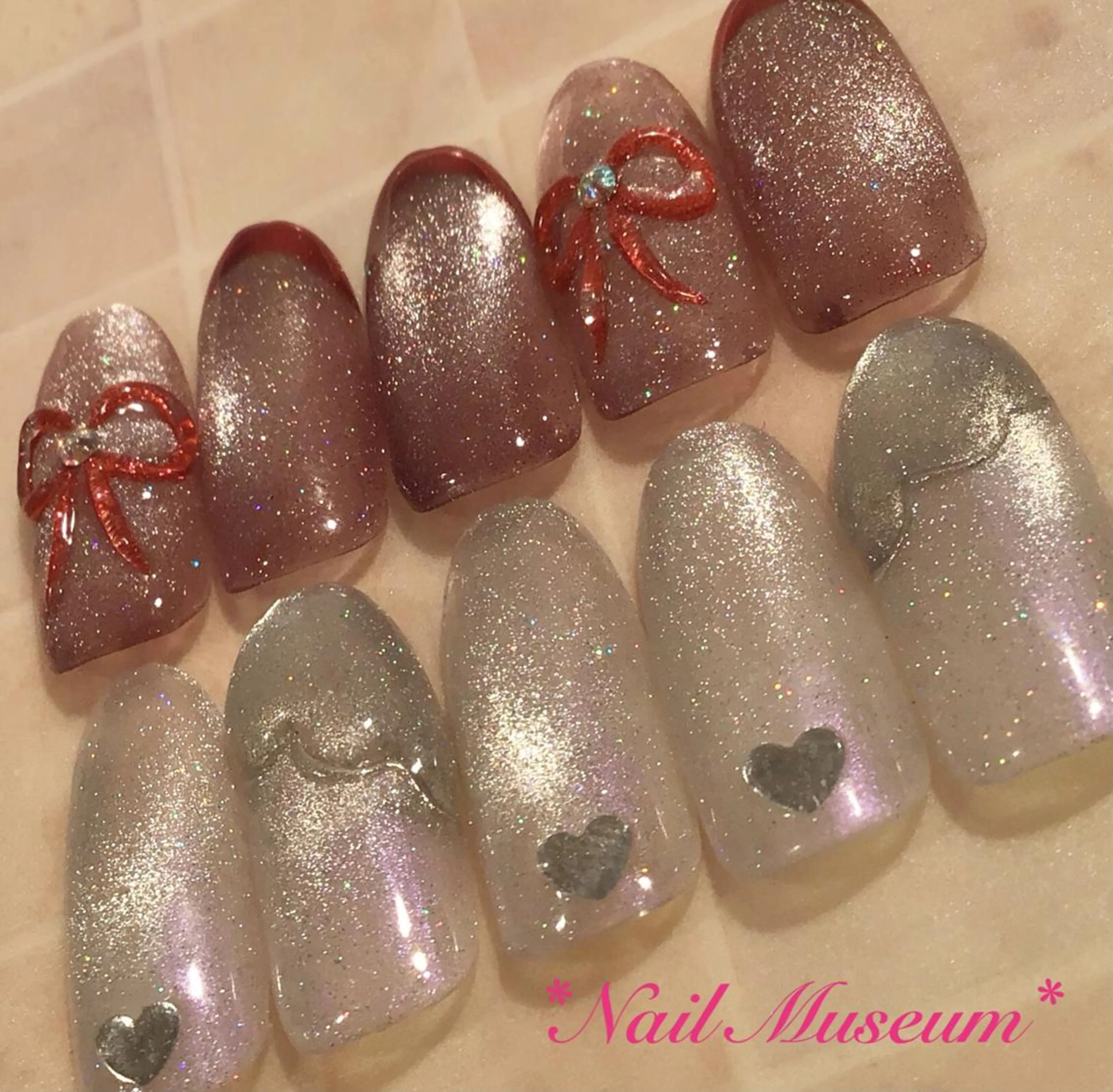 ネイル アートネイル フットネイル フレンチネイル ジェルネイル ハート マグネットネイル💛 Hayakawaのネイルデザイン