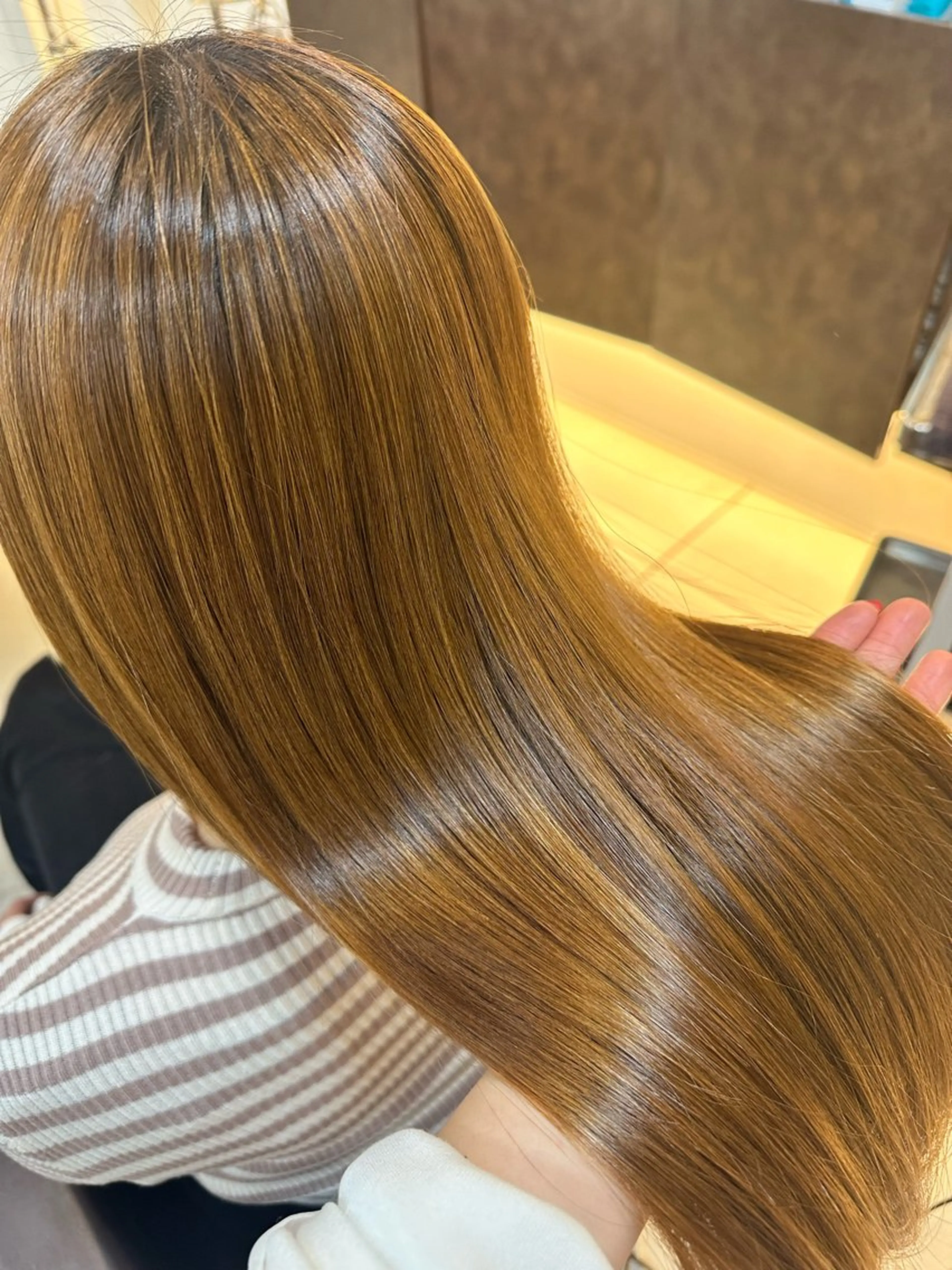 ロング カラー カット ヘアカラー トリートメント 🤎韓国ヘア ベージュ まゆか🤎のヘアスタイル