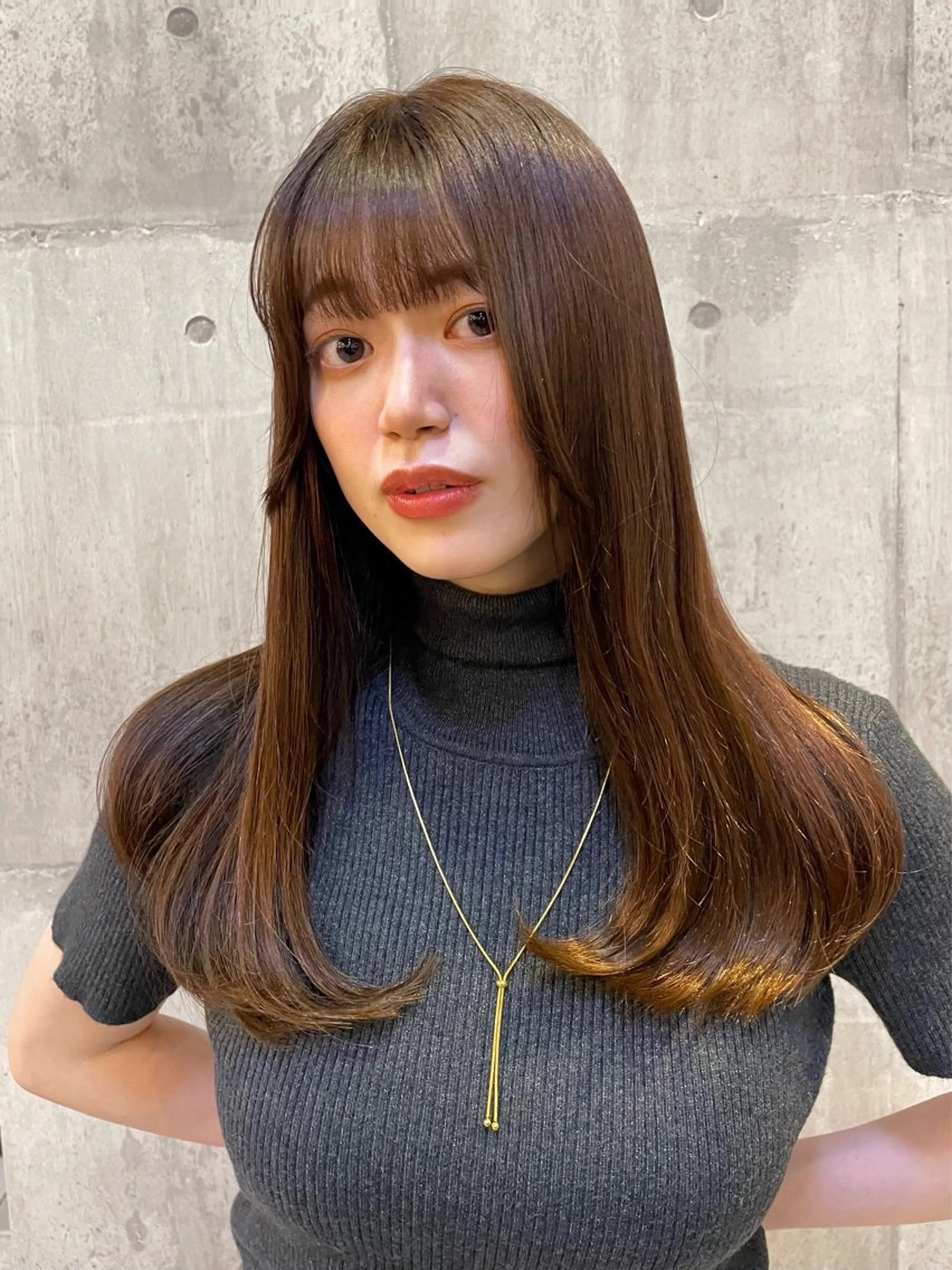 ロング カラー ブラウンカラー 竹内 春奈のヘアスタイル