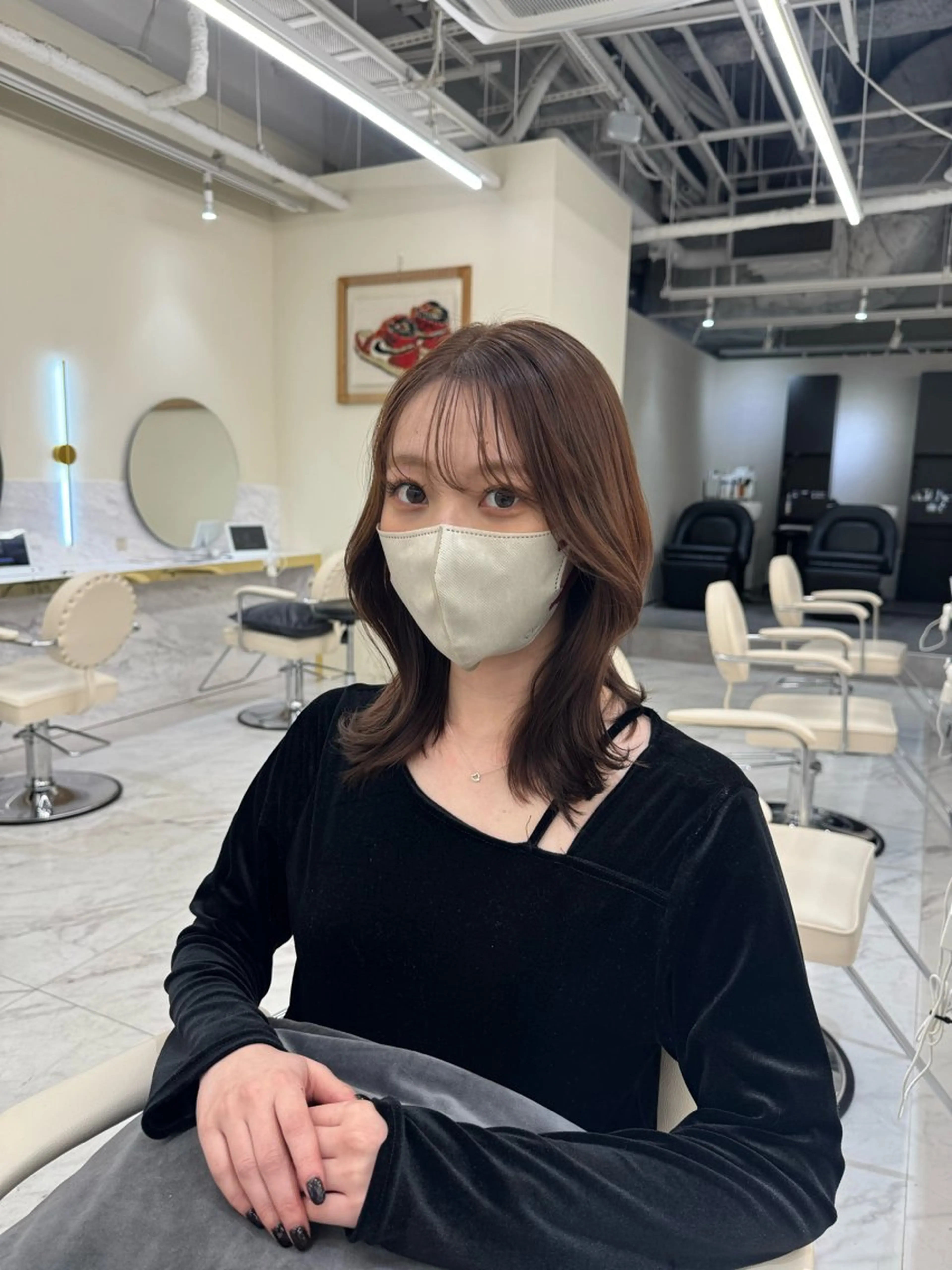 ミディアム カラー ブリーチ ブラウンカラー ブリーチなしカラー ヘアカラー 髪質改善🫧 カラー特化/Hinaのヘアスタイル