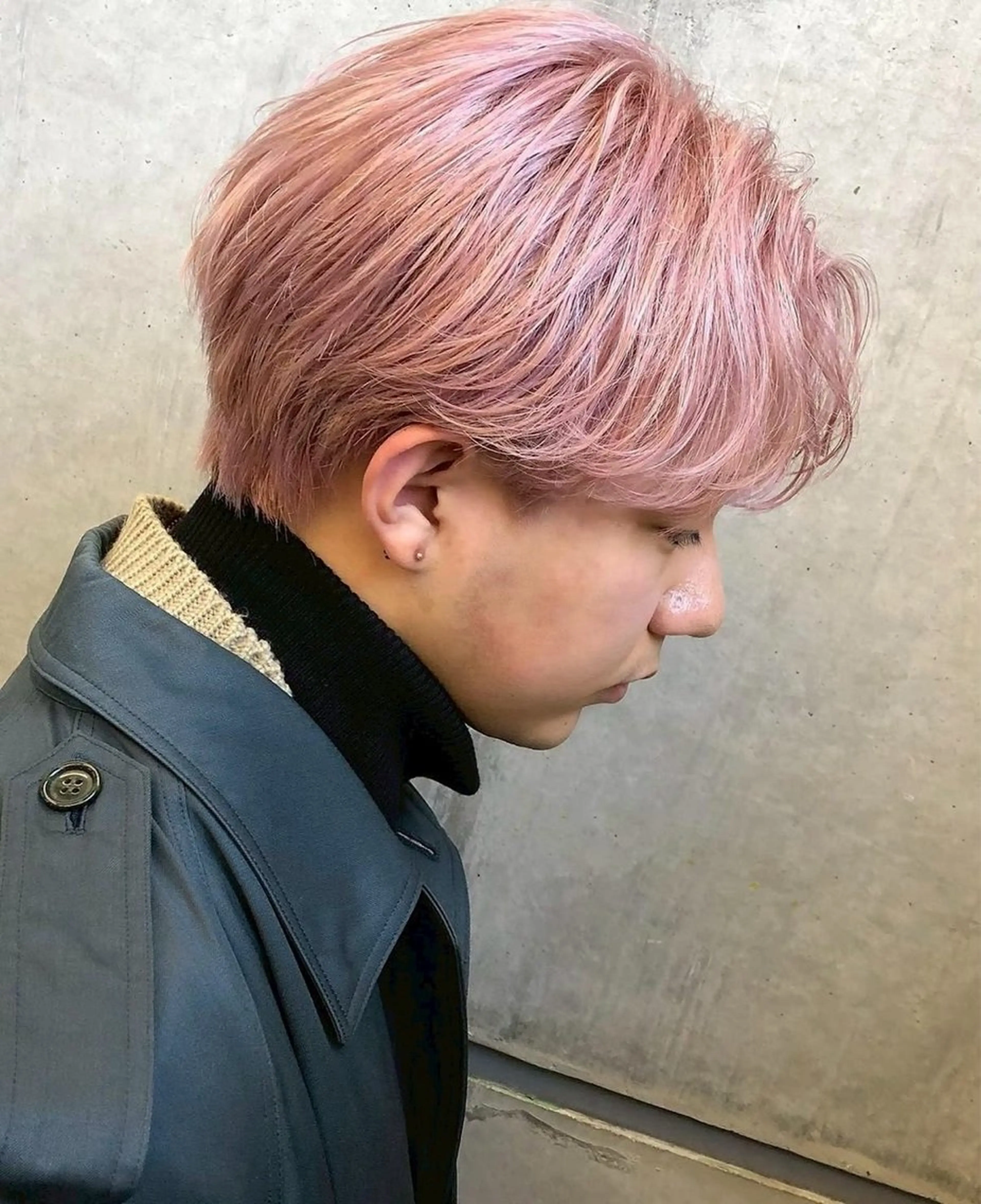 ショート カラー パーマ メンズ ヘアカラー 因幡 颯のヘアスタイル