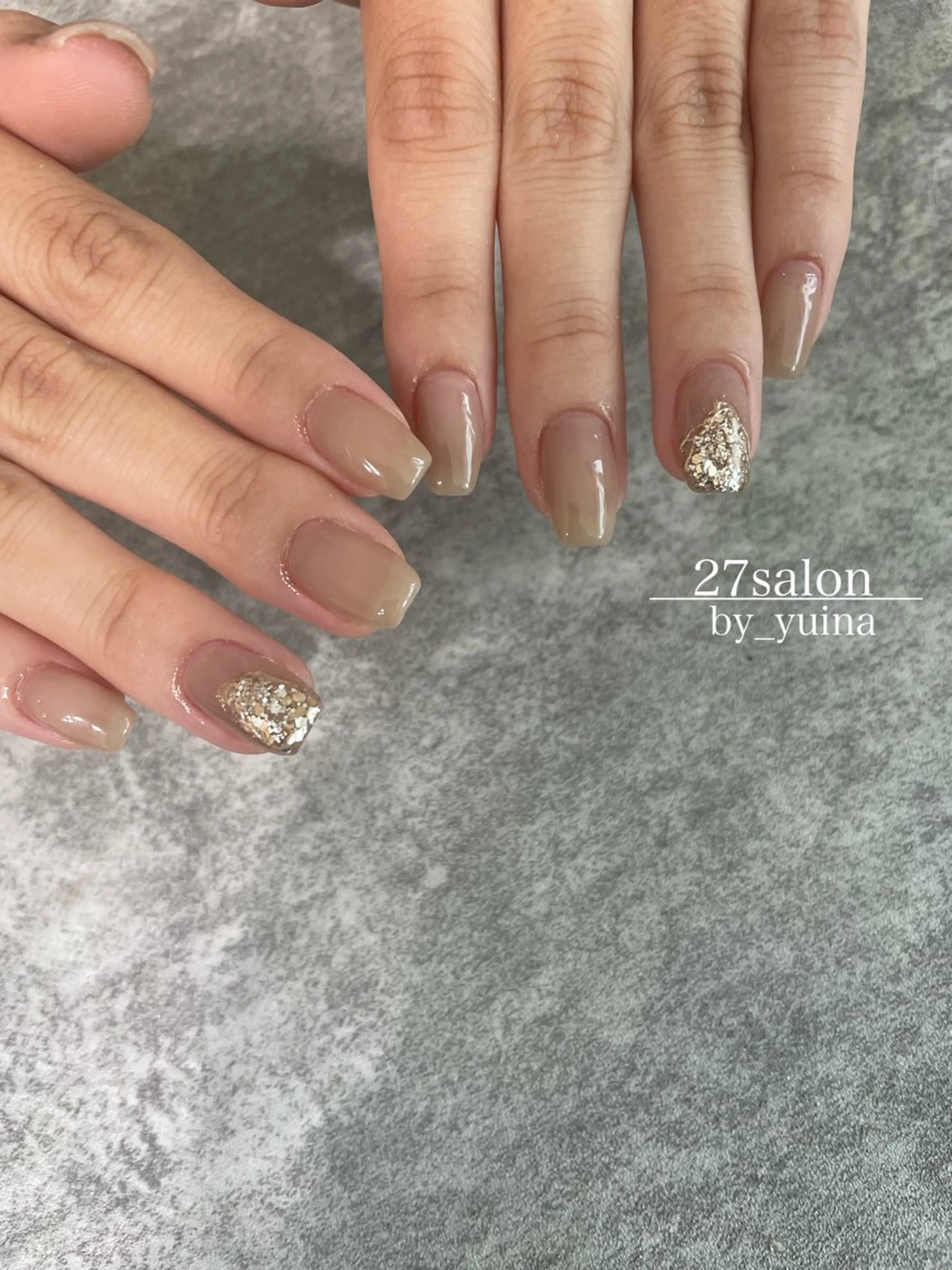 ネイル オフィスネイル シンプルネイル ハンドネイル 27salon yuinaのネイルデザイン