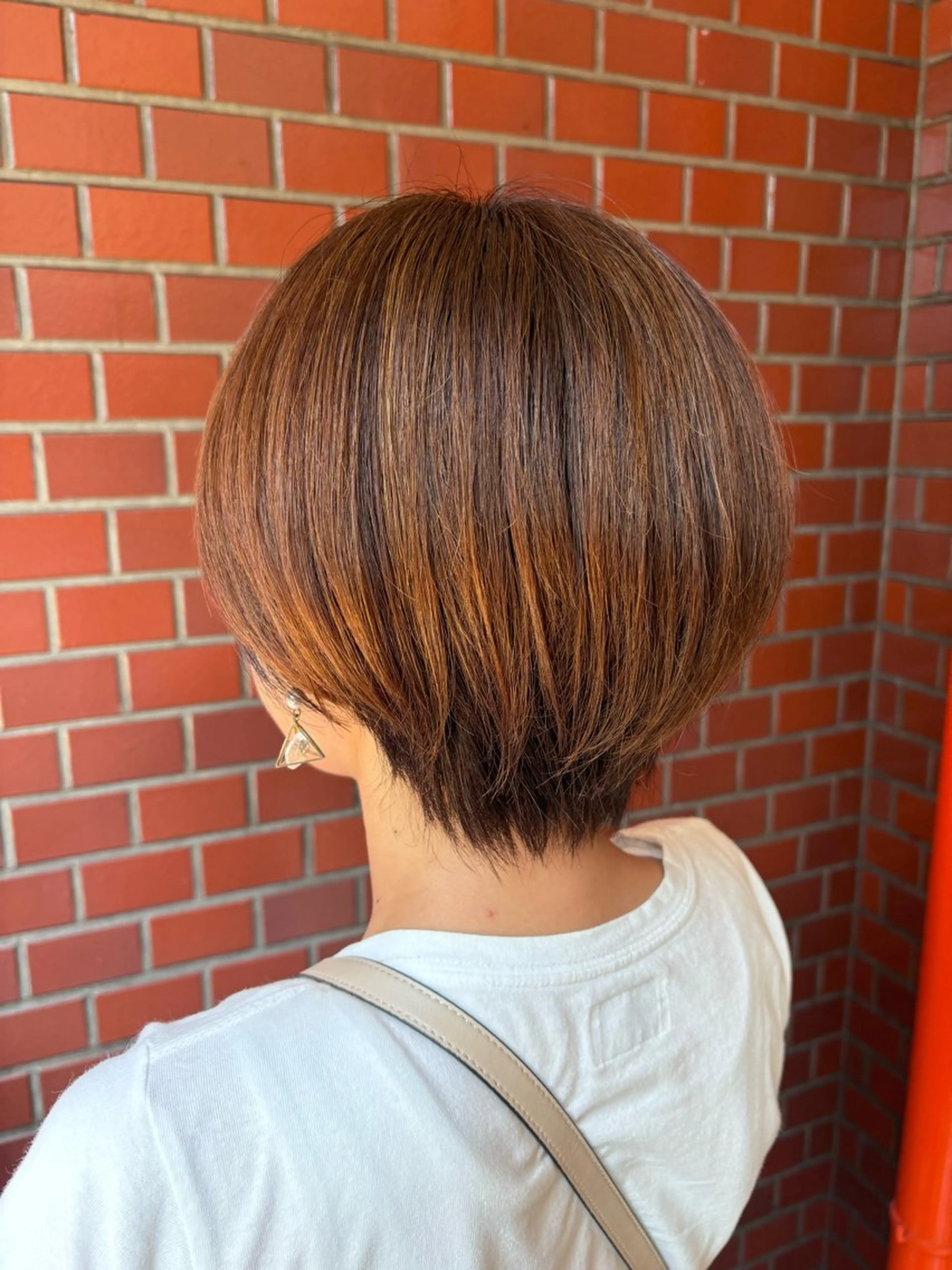 ショート シオン/艶髪/ グレージュカラーのヘアスタイル