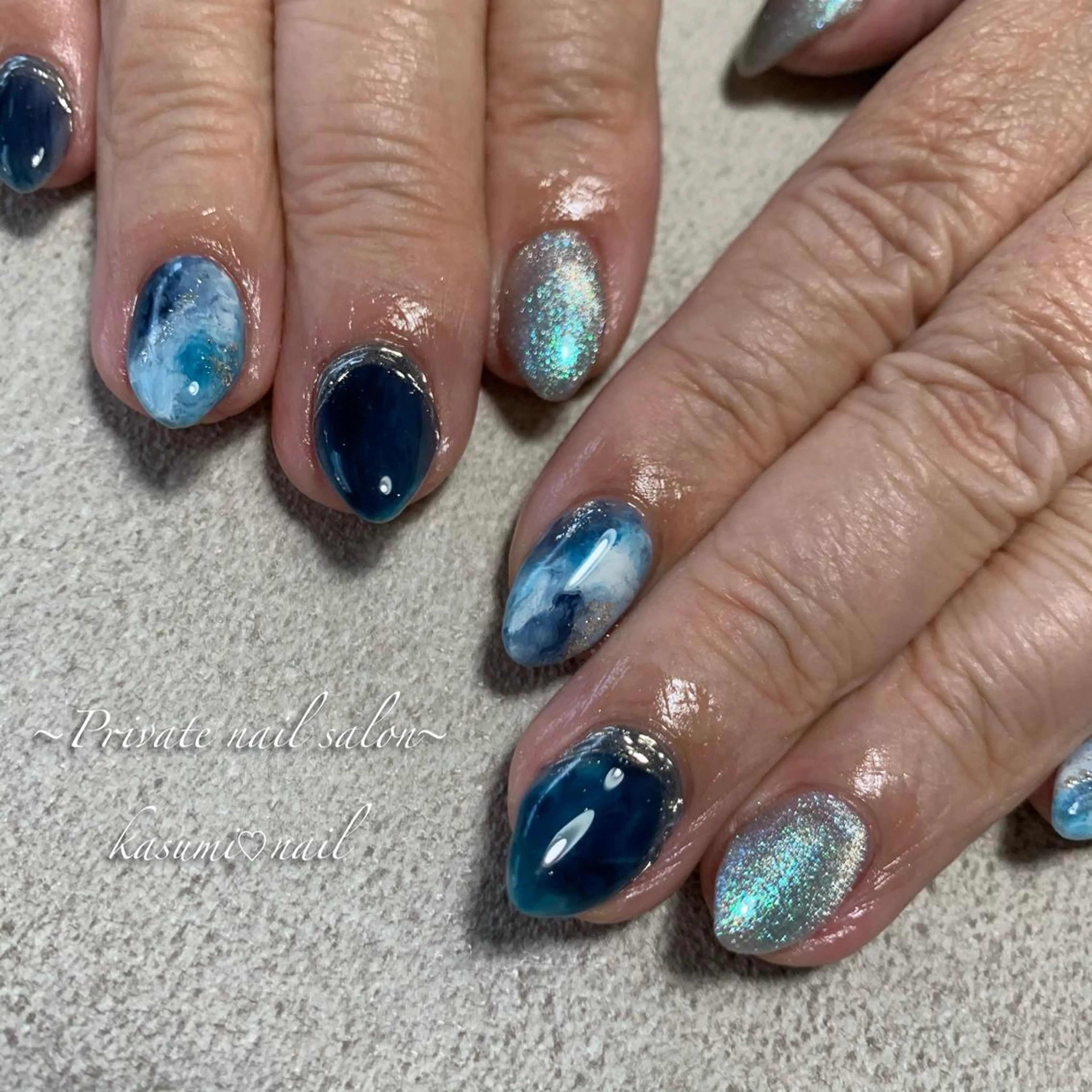 ネイル ラメ(グリッター) マグネットネイル ミラーネイル ニュアンスネイル 冬ネイル KASUMI♡ Nailのネイルデザイン