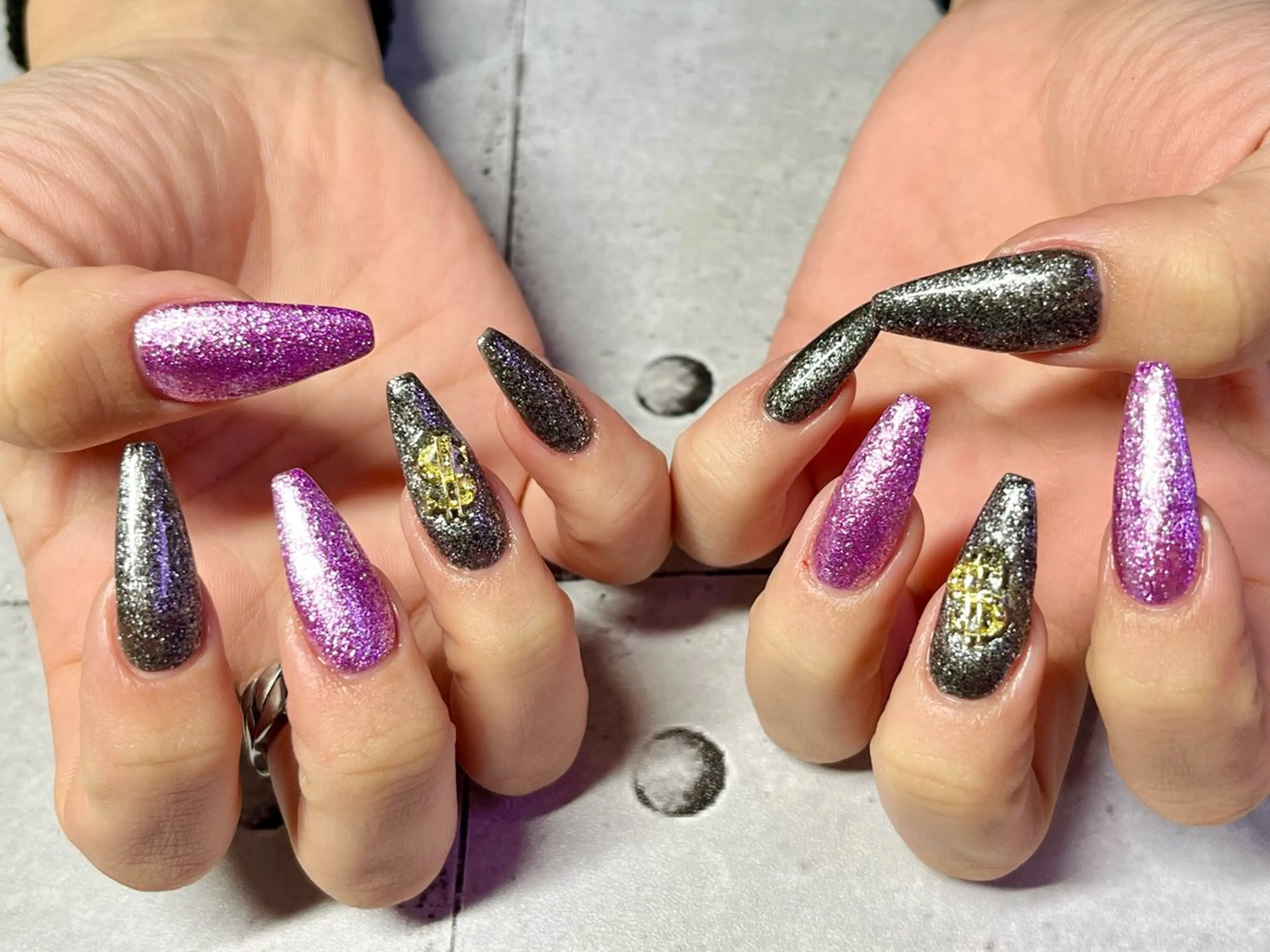 ネイル ラメ(グリッター) ハンドネイル まり りぃ〜んのネイルデザイン