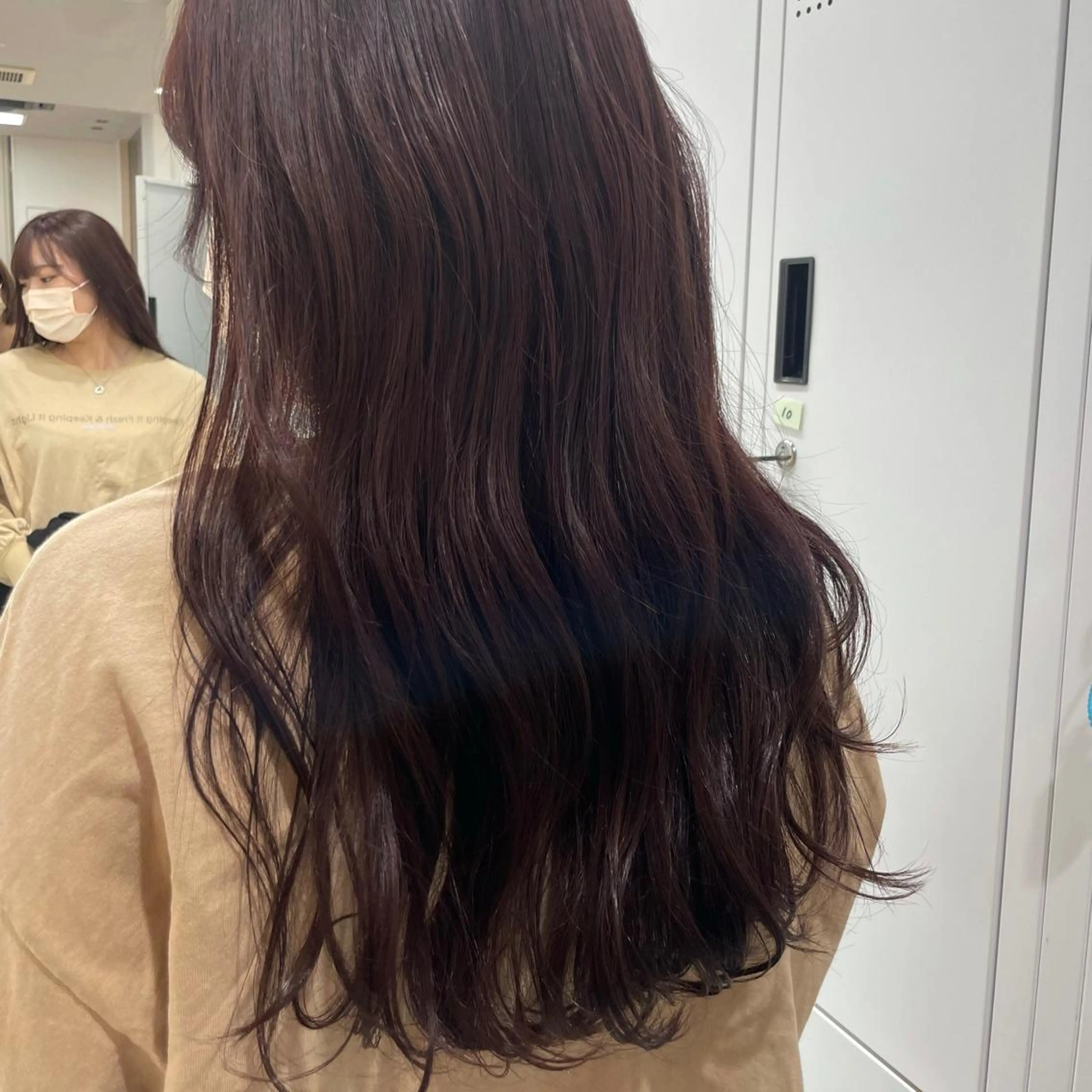 ロング カラー ブラウンカラー ピンクカラー ピンクブラウン ヘアカラー クロスパーマ/うる艶 カラー/Kurumiのヘアスタイル