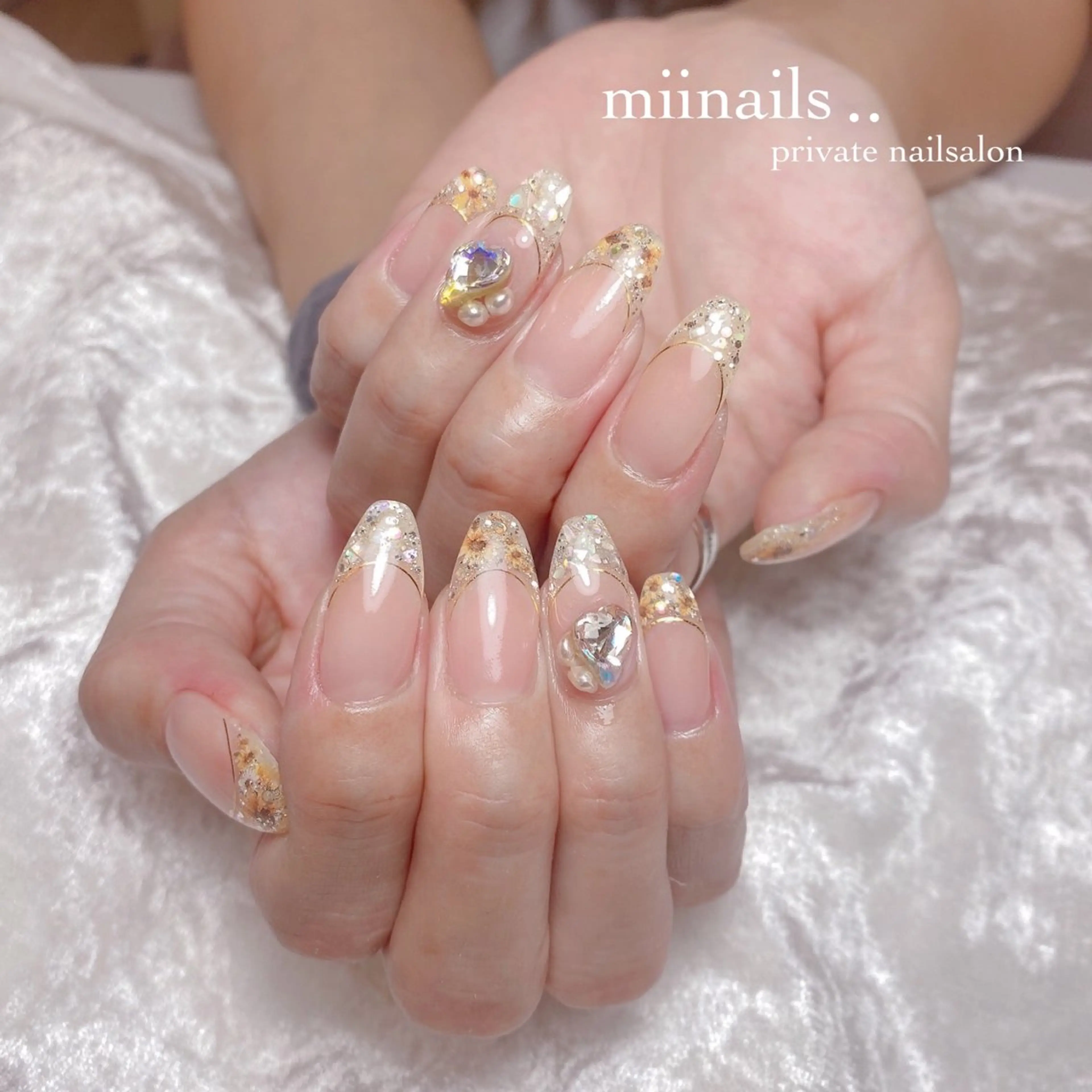 ネイル フレンチネイル 韓国ネイル ワンホンネイル ハンドネイル nailsalon miinailsのネイルデザイン