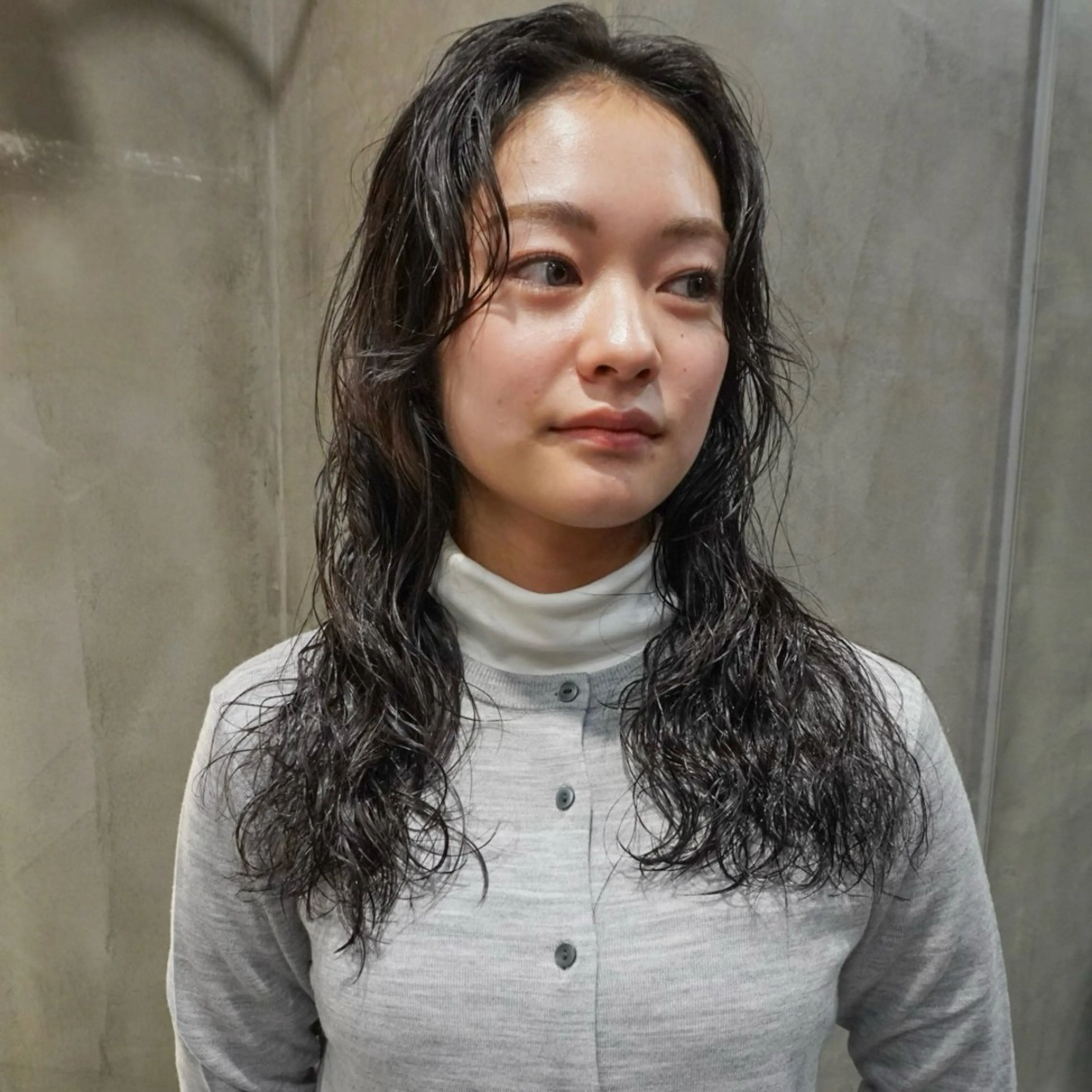 セミロング カラー パーマ セミロングパーマ グレージュ カット パーマ トリートメント ◽️モードヘア◽️ SHOUTOのヘアスタイル