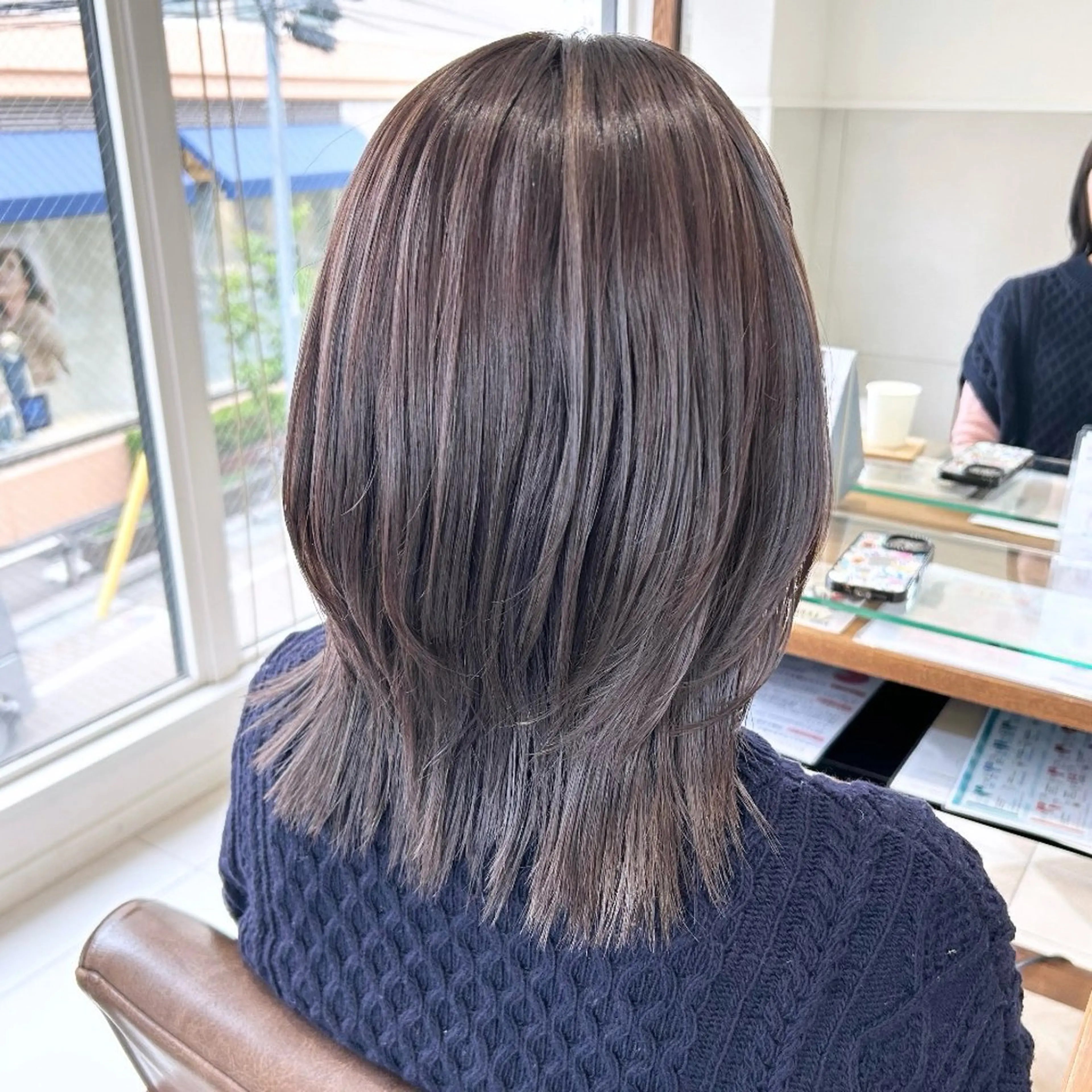 ミディアム カラー ヘアアレンジ カット ヘアカラー 吉水 彩乃 /ボブ/透明感カラーのヘアスタイル