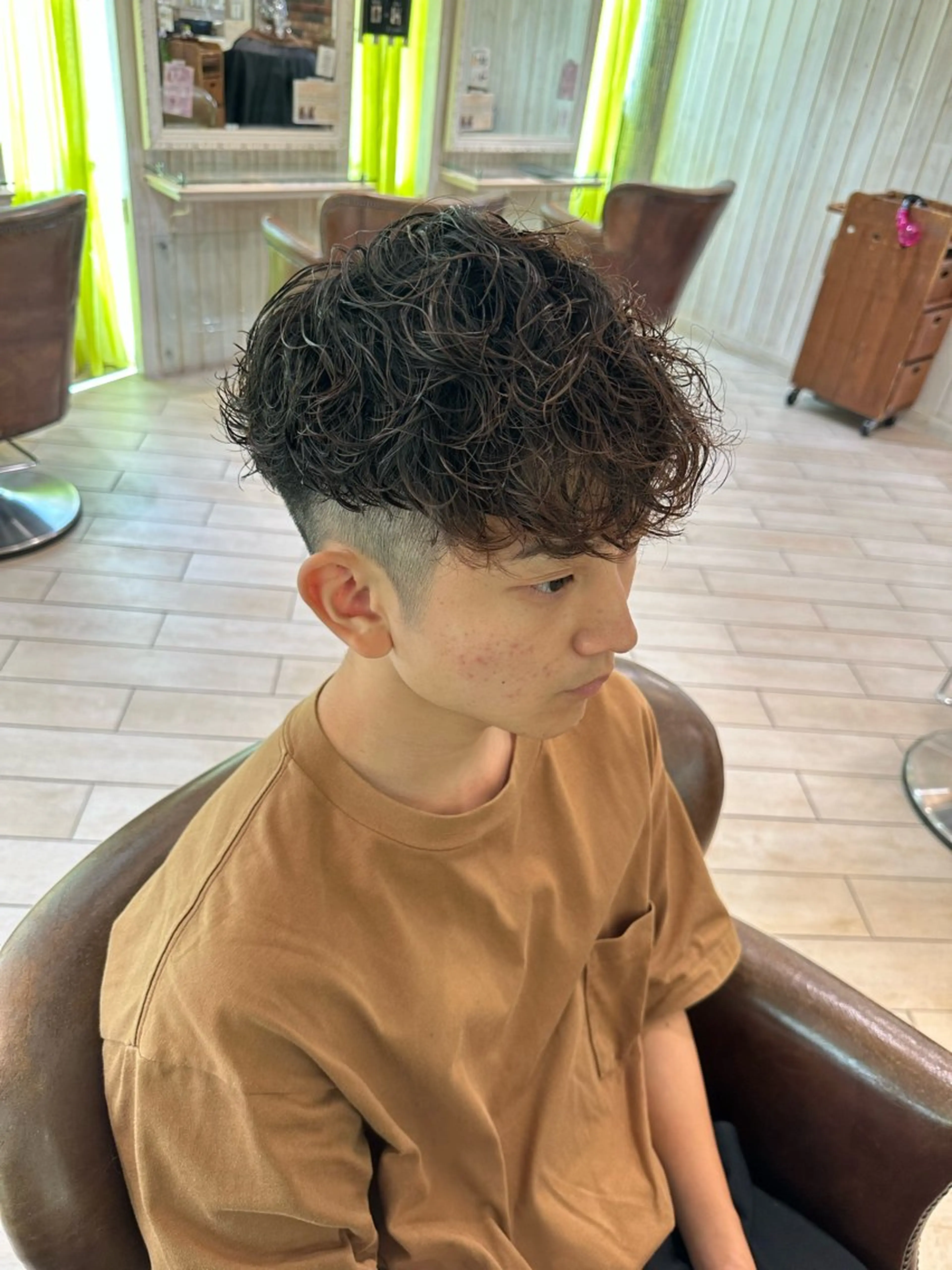 パーマ メンズ カット パーマ 増渕 駿介のヘアスタイル