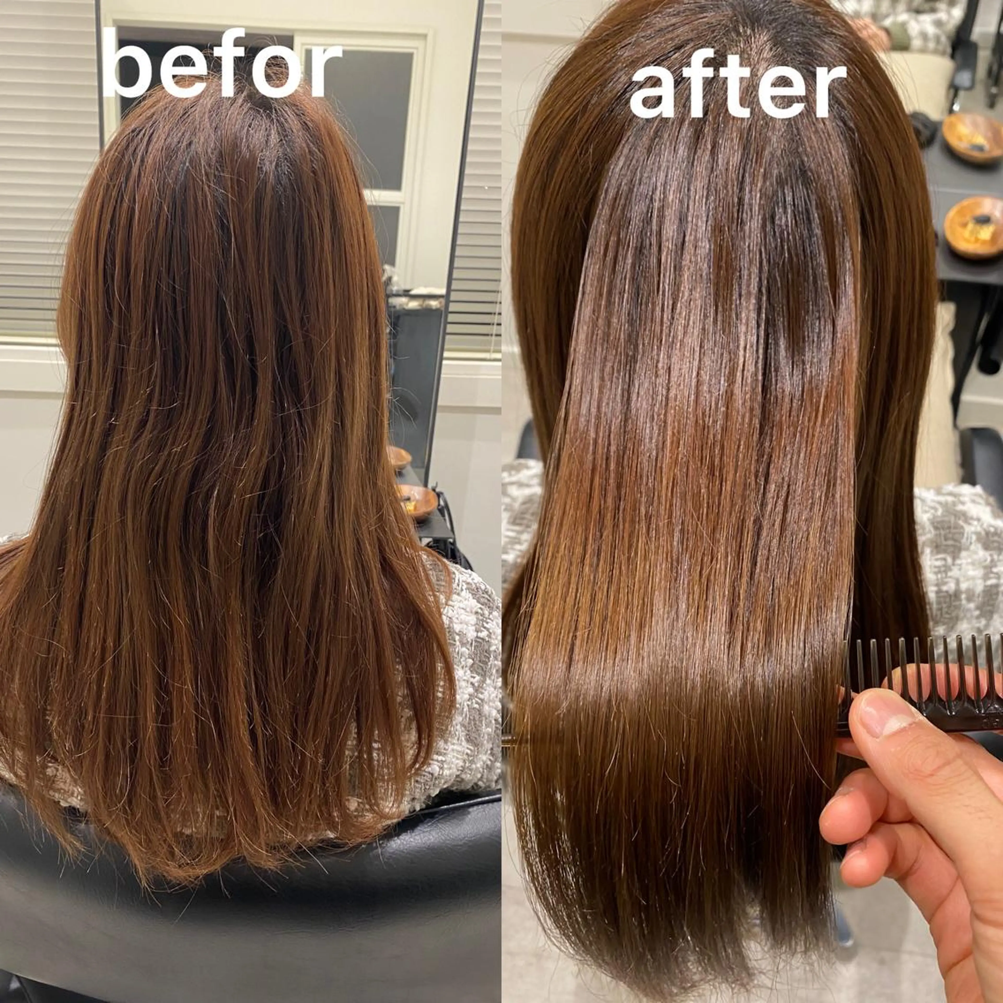 ミディアム 髪質改善 カット トリートメント ブリーチ縮毛矯正 /髪質改善/KEIのヘアスタイル