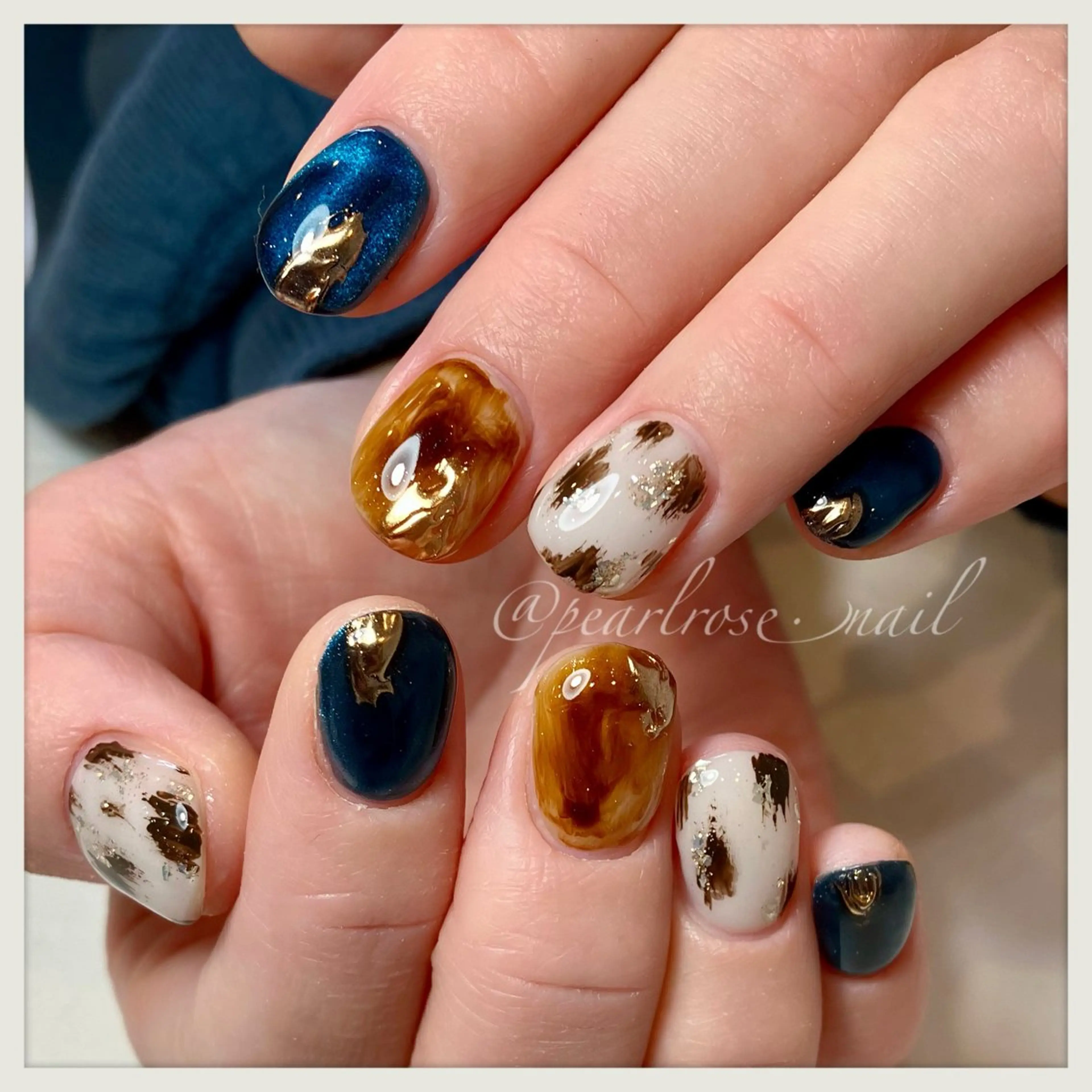 ネイル アニマル柄 ニュアンスネイル ハンドネイル Beauty salon Ryu・ange所属・PEARL ROSE パールローズのネイルデザイン