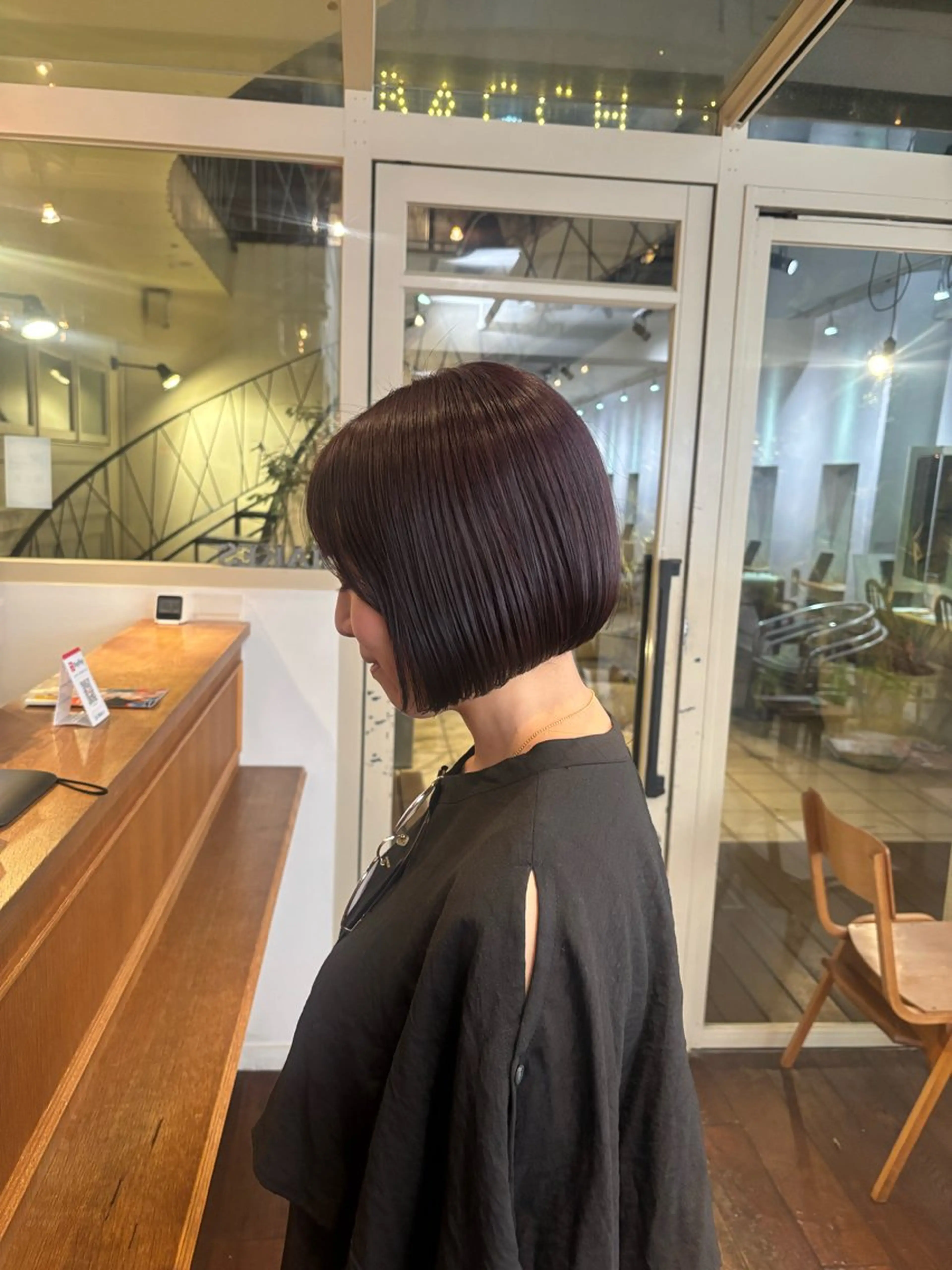 ミディアム カラー くいた あやなのヘアスタイル