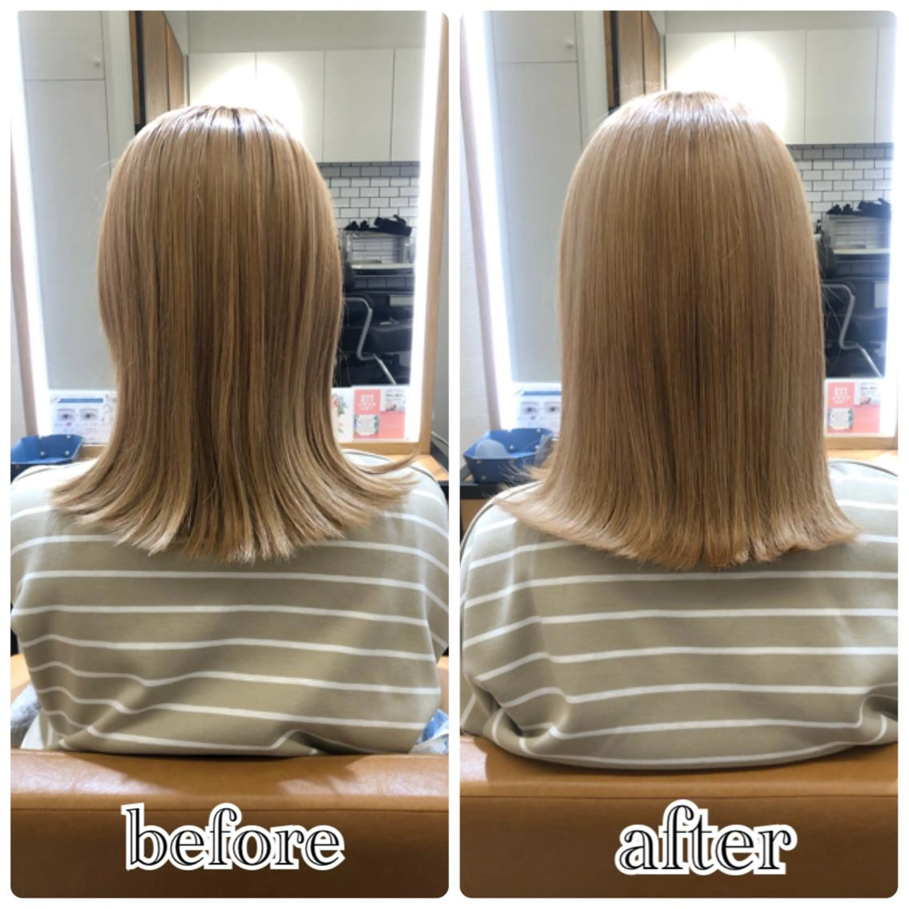 セミロング ハイライト トリートメント elements所属・榎 菜摘のヘアスタイル