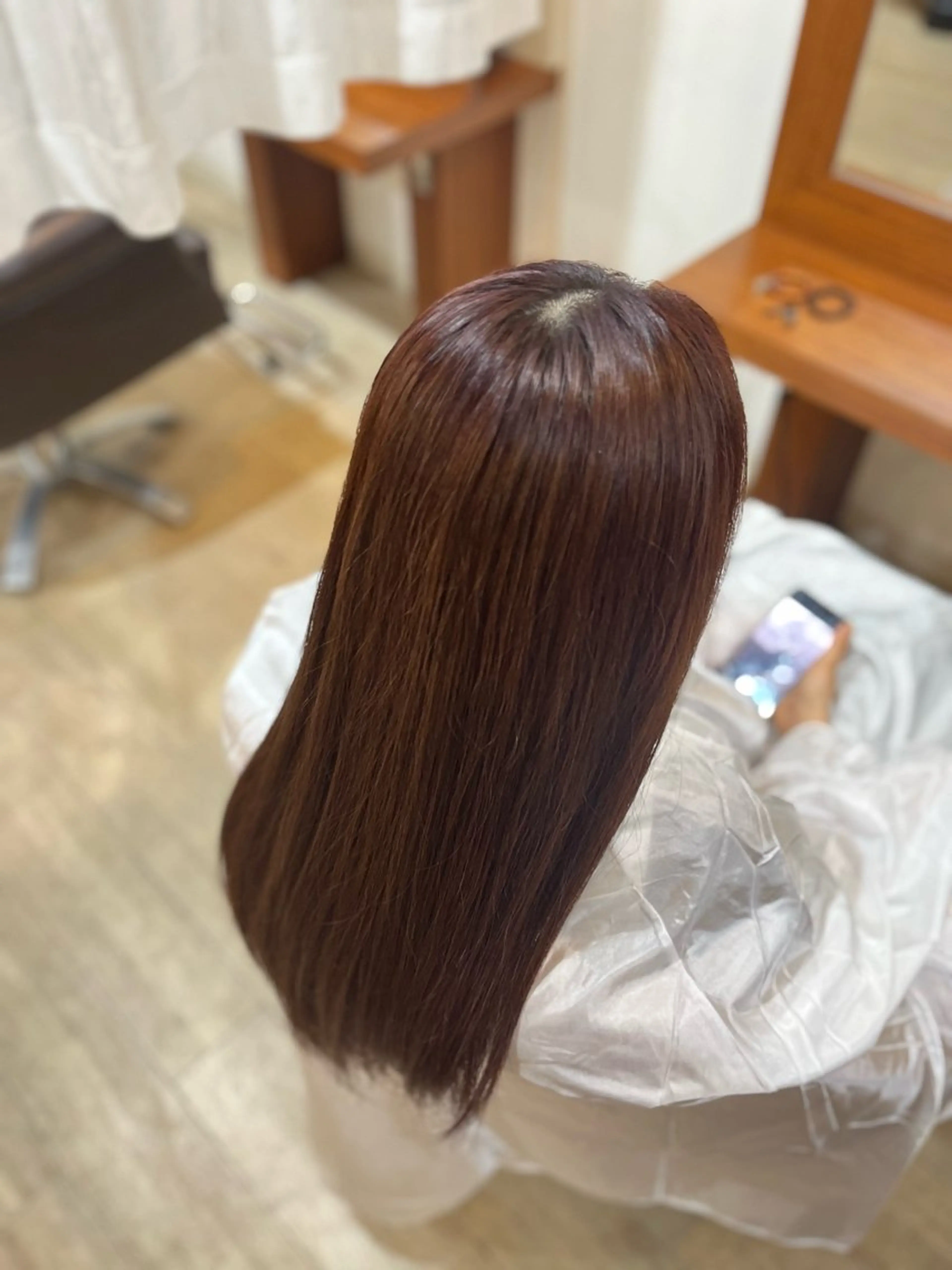 ロング カラー ブリーチ ブラウンカラー ブリーチなしカラー ピンクカラー ピンクブラウン 中島 正敏のヘアスタイル